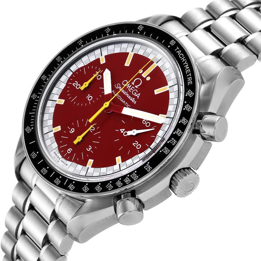 Omega Speedmaster Schumacher rotes Zifferblatt Herrenuhr 3510.61.00 Box Papiere im Angebot 2
