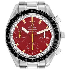 Vintage Omega Speedmaster Schumacher Red Dial Steel Mens Watch 3510.61.00 Box Card