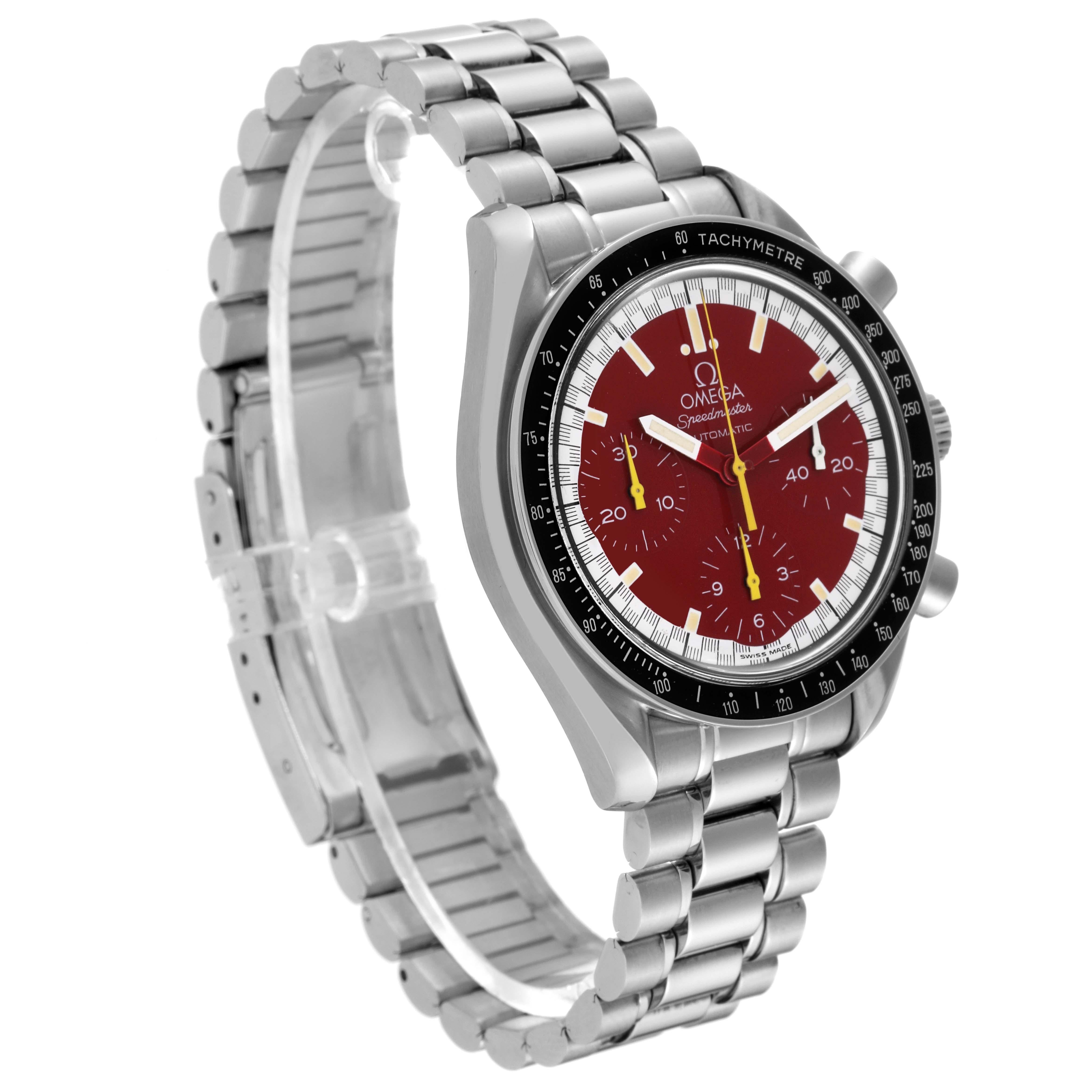 Men's Omega Speedmaster Schumacher Red Dial Steel Mens Watch 3510.61.00 For Sale