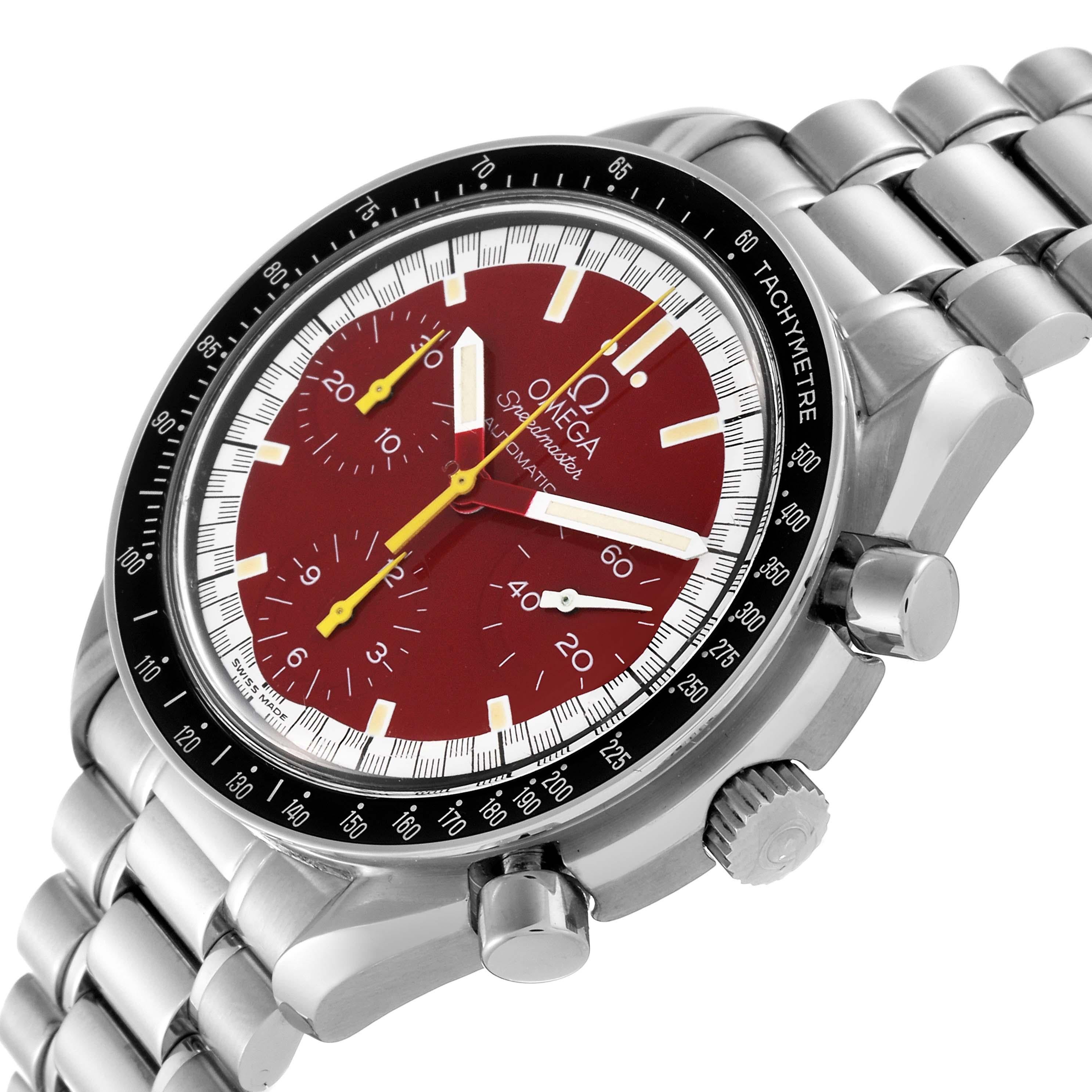 Omega Speedmaster Schumacher Red Dial Steel Mens Watch 3510.61.00 For Sale 1