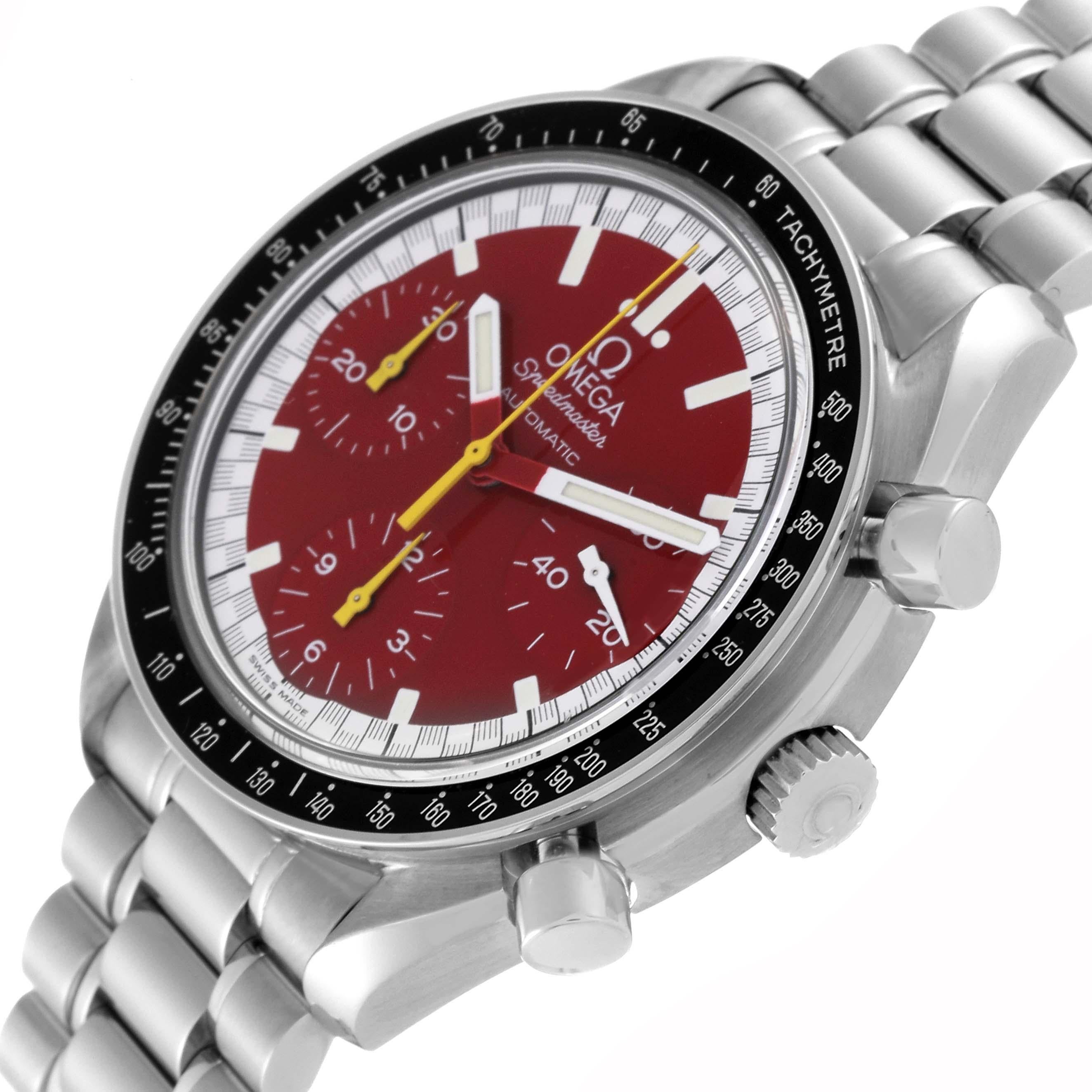 Omega Speedmaster Schumacher Red Dial Steel Mens Watch 3510.61.00 For Sale 2