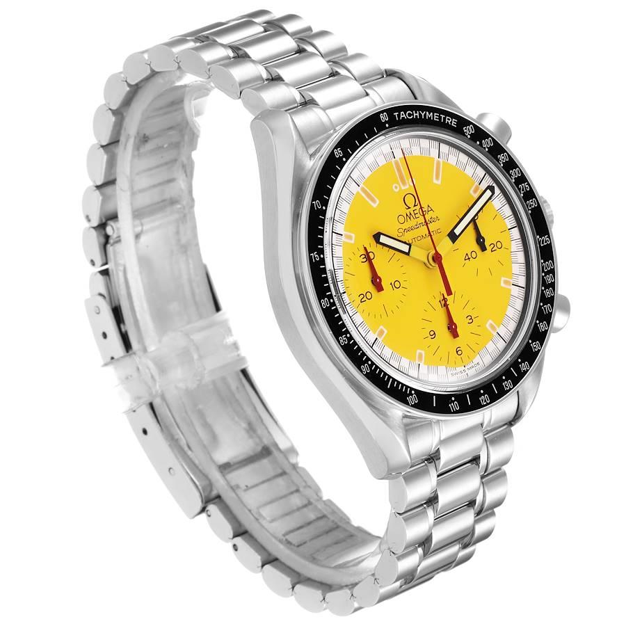 Omega Speedmaster Schumacher Yellow Dial Automatic Men's Watch 3510.12.00 In Excellent Condition In Atlanta, GA