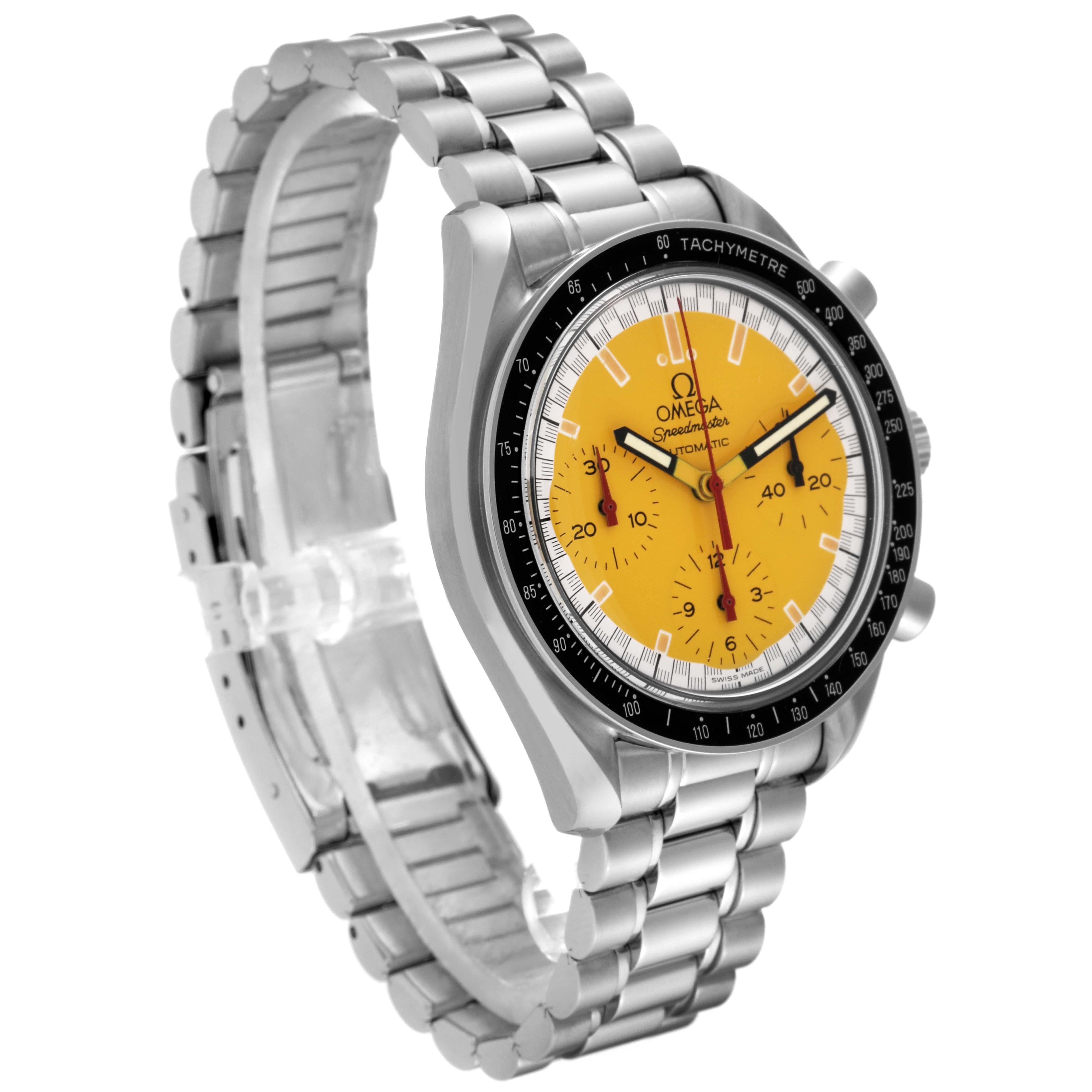Omega Speedmaster Schumacher Yellow Dial Automatic Steel Mens Watch 3510.12.00 For Sale 1
