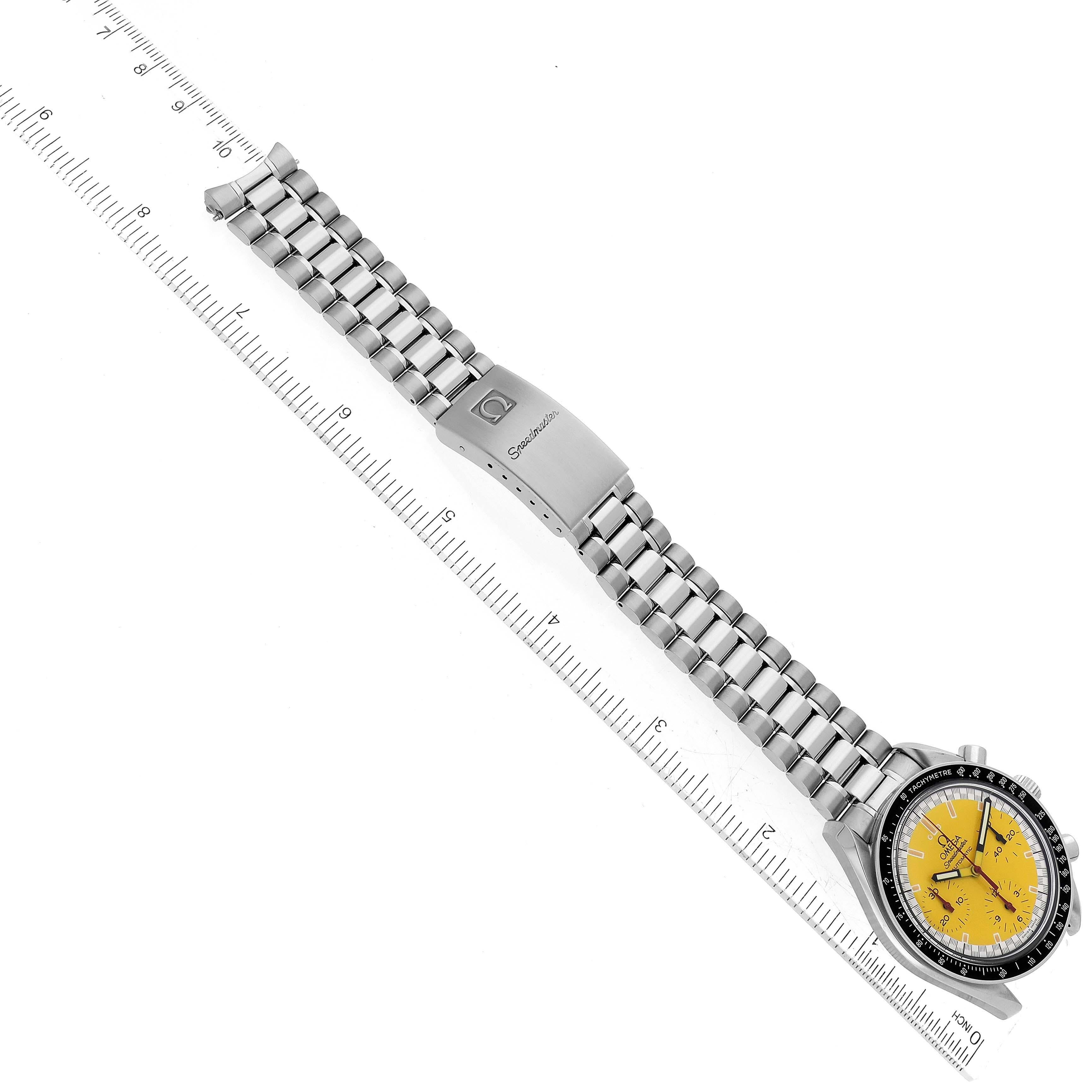 Omega Speedmaster Schumacher Yellow Dial Automatic Steel Mens Watch 3510.12.00 For Sale 4