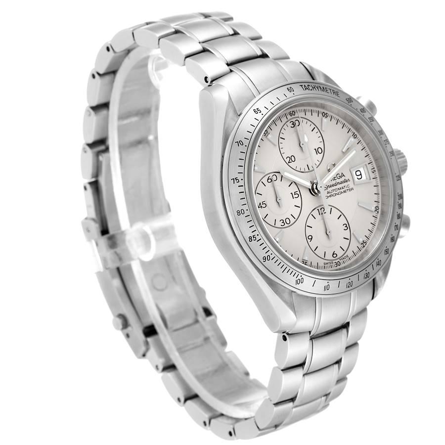 Omega Speedmaster Chronograph Herrenuhr mit silbernem Zifferblatt 3211.30,00 Boxkarte im Zustand „Hervorragend“ im Angebot in Atlanta, GA
