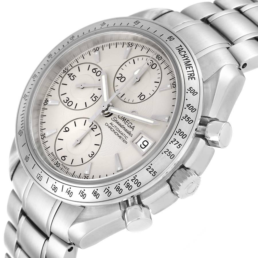Omega Speedmaster Chronograph Herrenuhr mit silbernem Zifferblatt 3211.30,00 Boxkarte im Angebot 2