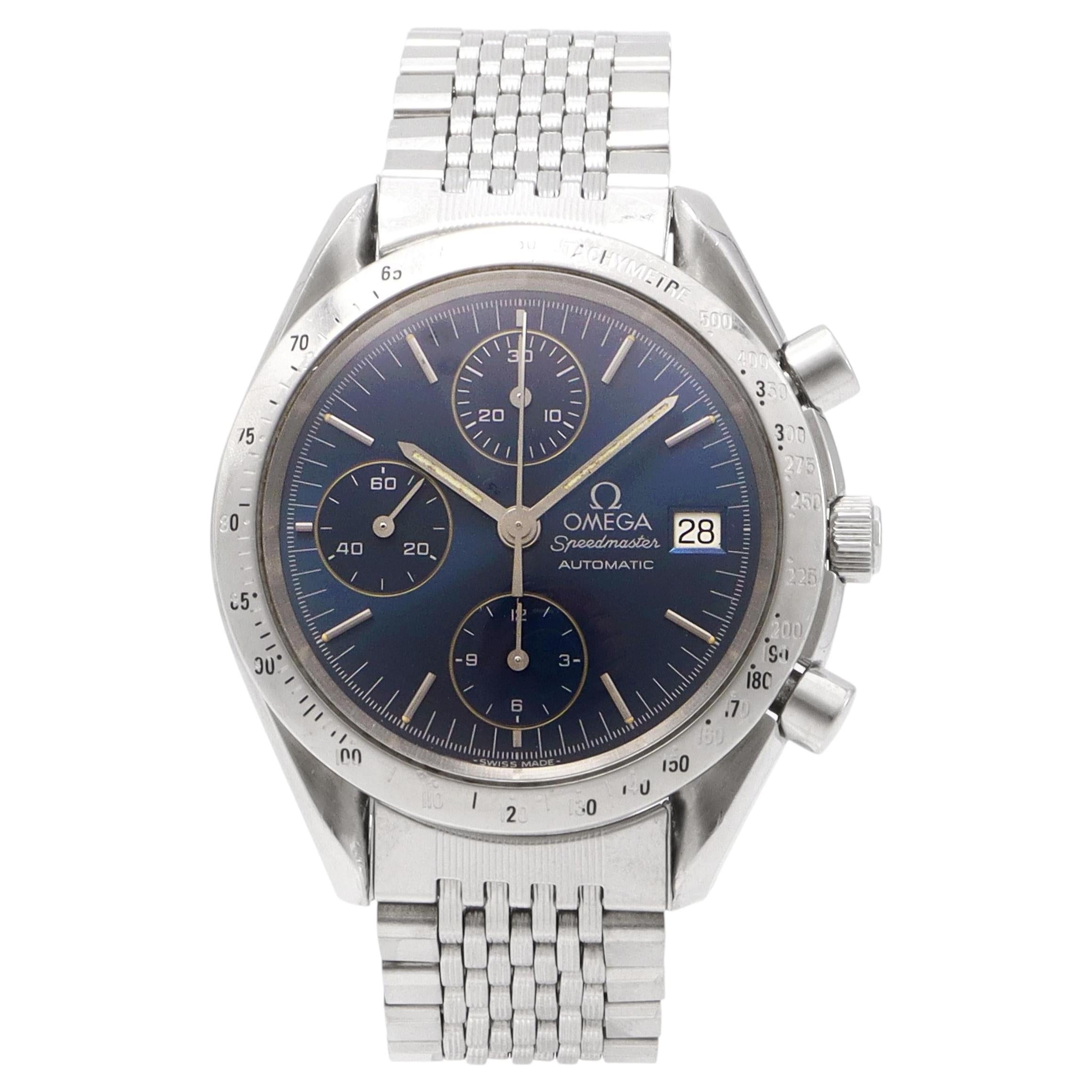 Omega Speedmaster Stainless Steel Blue Dial Automatic Watch Ref. 3511.80