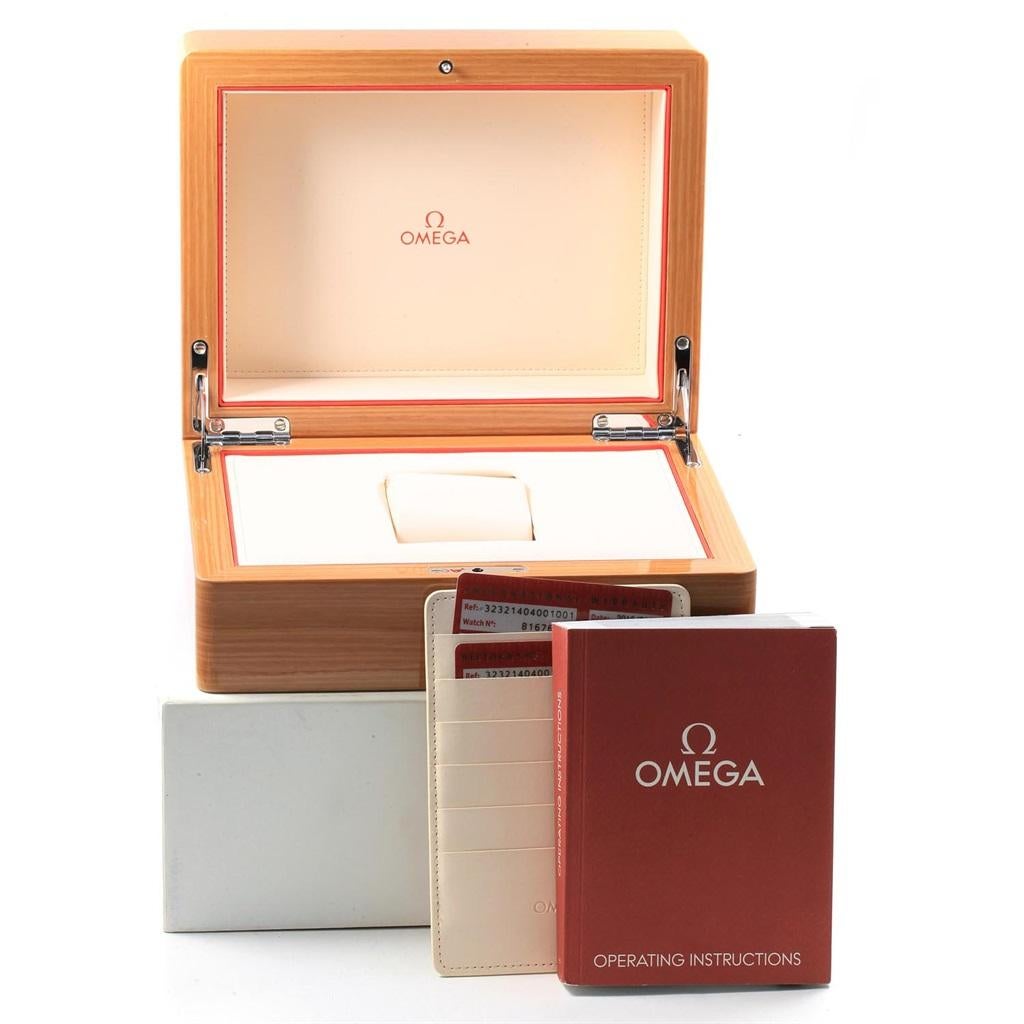Omega Speedmaster Steel Rose Gold Watch 323.21.40.40.01.001 Box Card For Sale 7