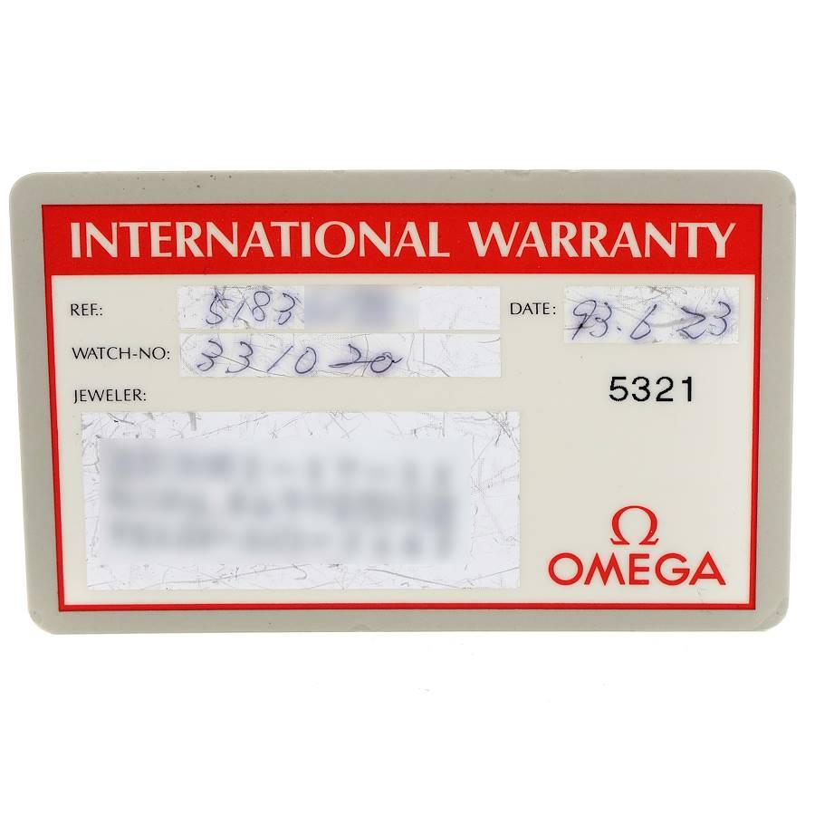 Omega Speedmaster Steel Yellow Gold Chronograph Men's Watch 3310.20.00 Card For Sale 3