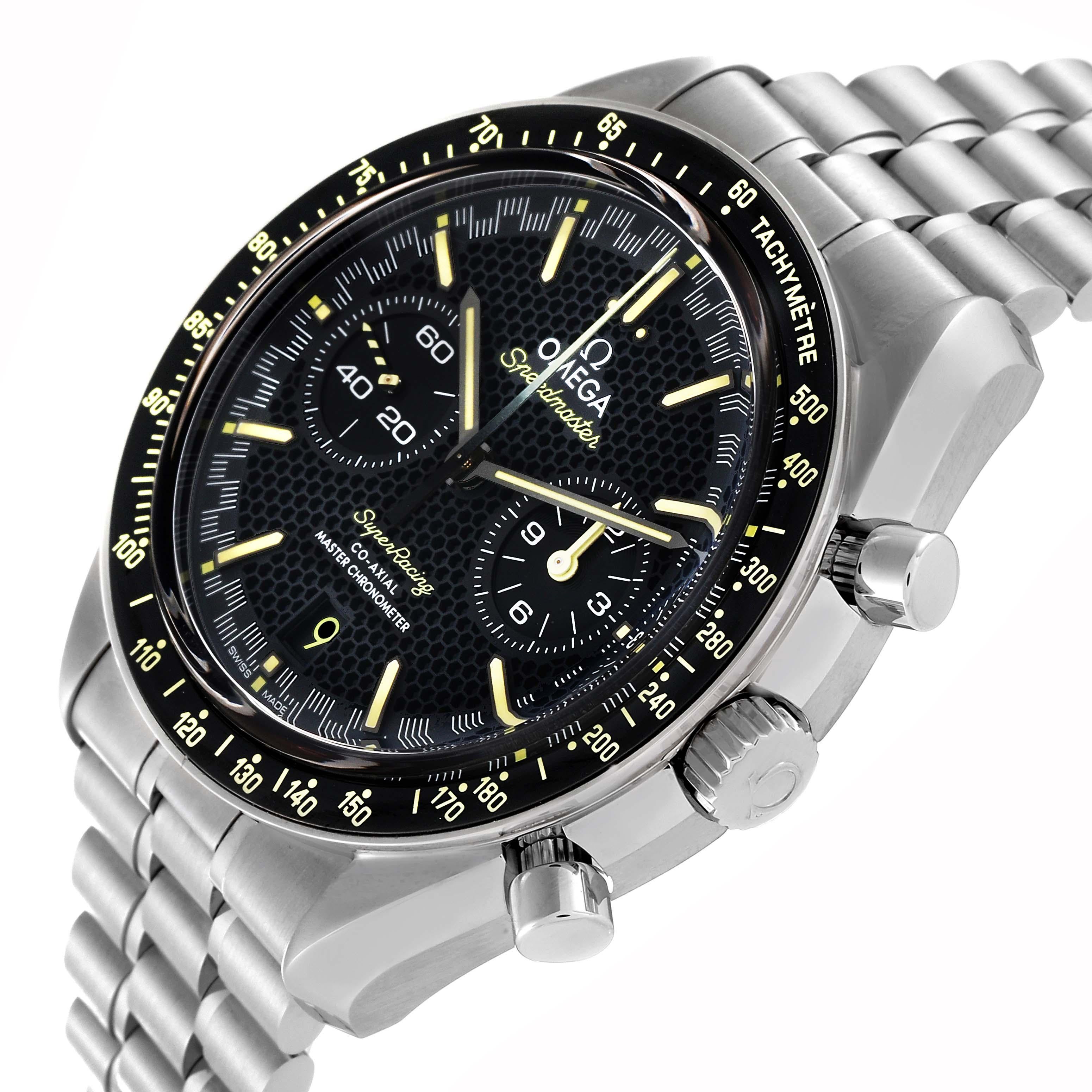 Omega Speedmaster Super Racing Steel Mens Watch 329.30.44.51.01.003 Box Card In Excellent Condition In Atlanta, GA