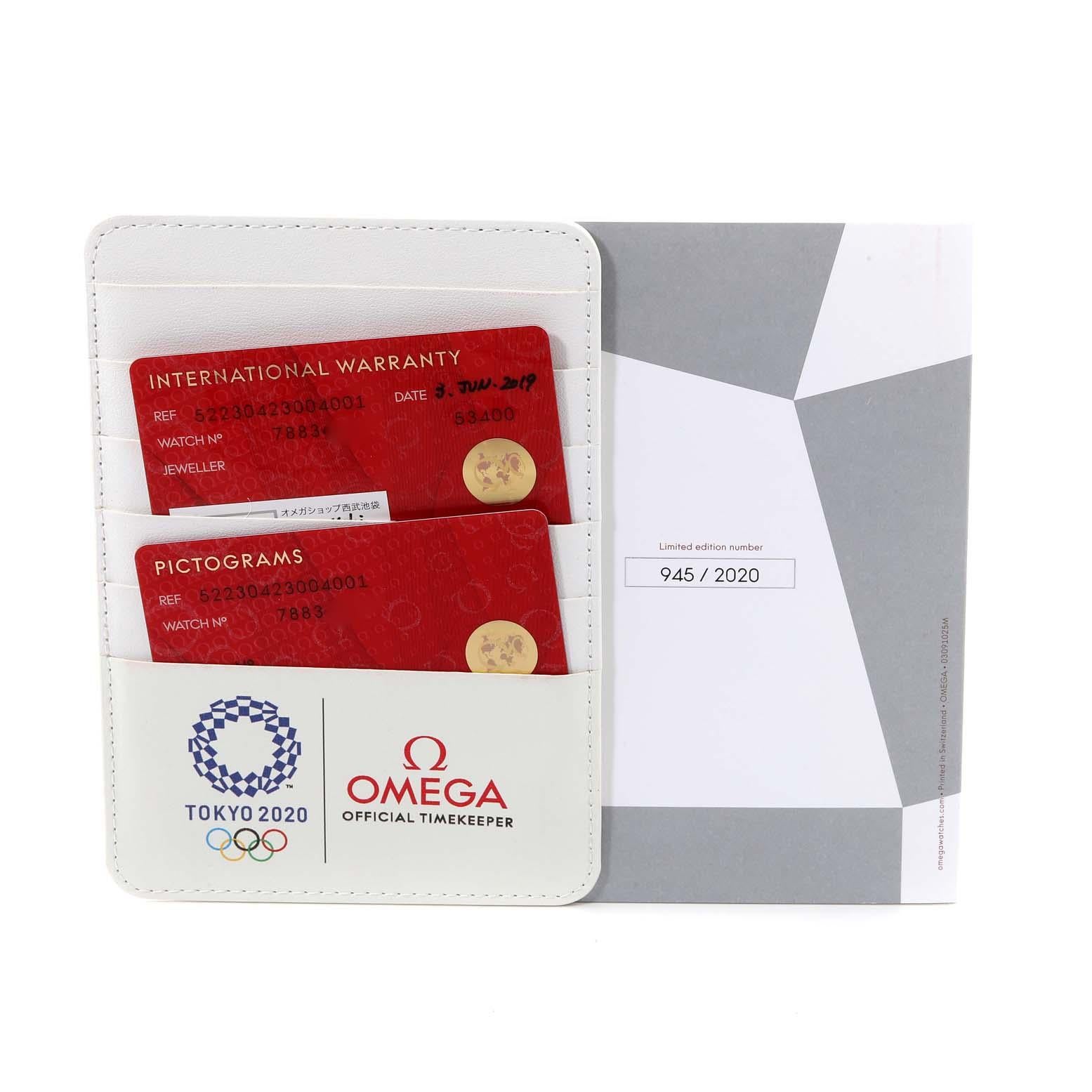 Omega Speedmaster Tokyo 2020 Olympics LE Mens Watch 522.30.42.30.04.001 Box Card For Sale 4