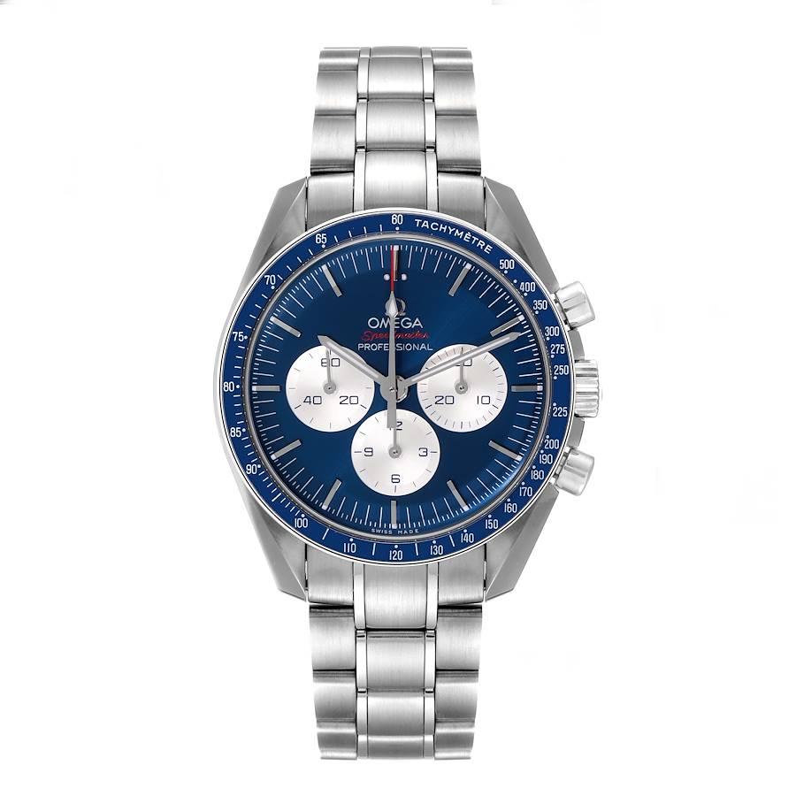 Omega Speedmaster Tokyo 2020 Olympics LE Watch 522.30.42.30.03.001 Unworn. Manual winding chronograph movement. Stainless steel round case 42.0 mm in diameter. Stainless steel bezel with blue aluminium tachymeter insert. Scratch resistant sapphire
