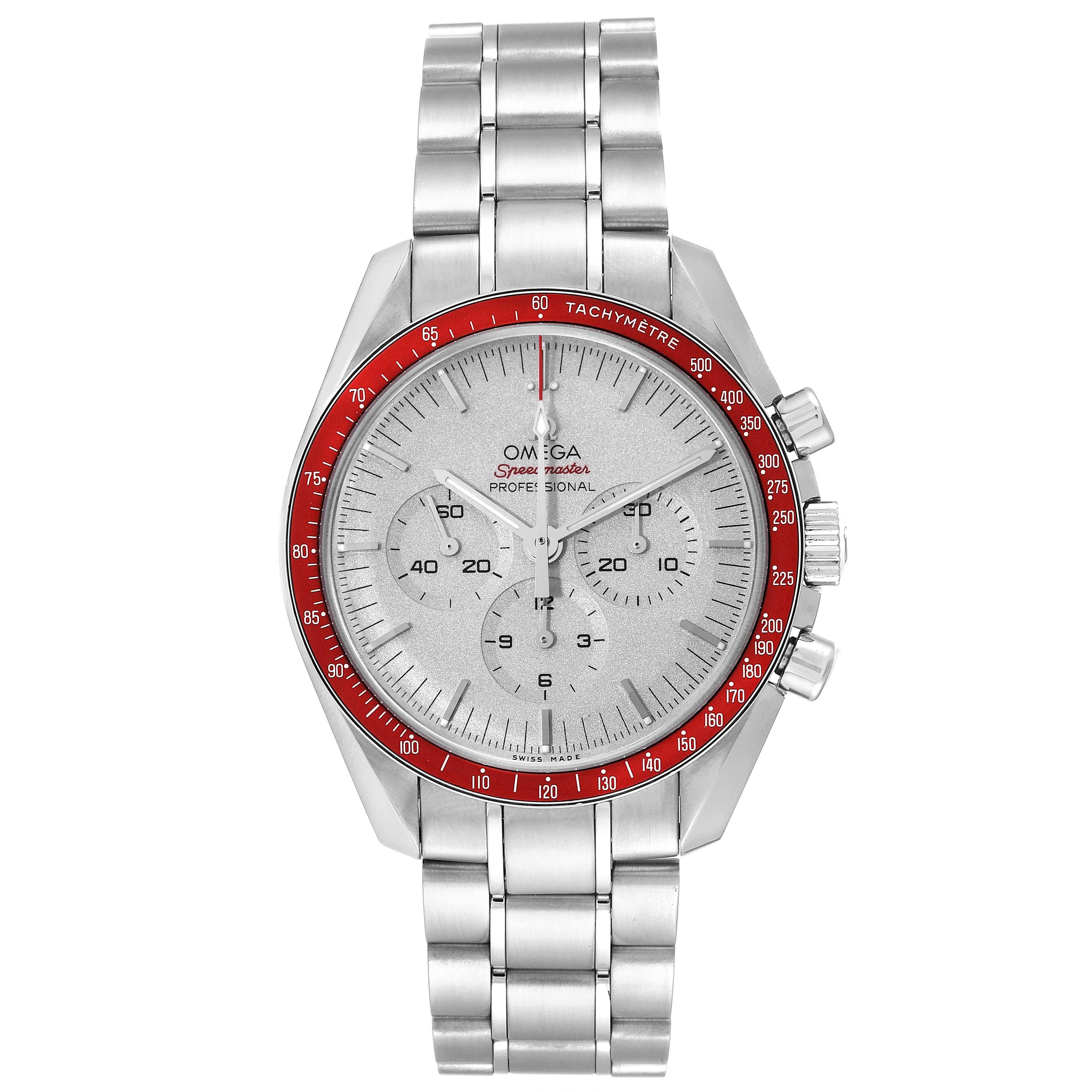 Omega Speedmaster Tokyo 2020 Olympics Limited Edition Steel Mens Watch 522.30.42.30.06.001 Box Card. Manual winding chronograph movement. Stainless steel round case 42.0 mm in diameter. Caseback engraved with Tokyo Olympics 2020 logo. Stainless