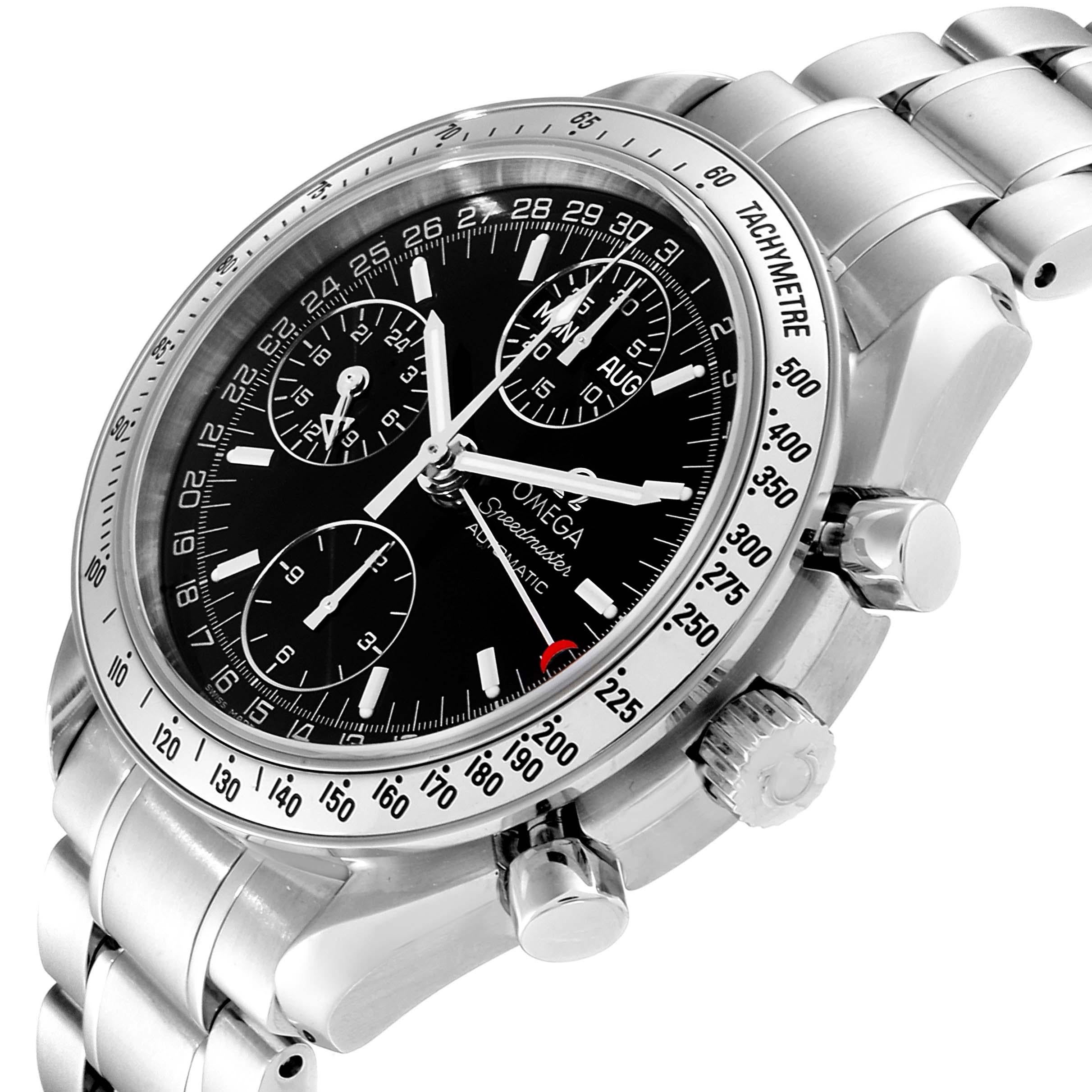 Omega Speedmaster Triple Calendar Black Dial Steel Men's Watch 3523.50.00 In Excellent Condition In Atlanta, GA