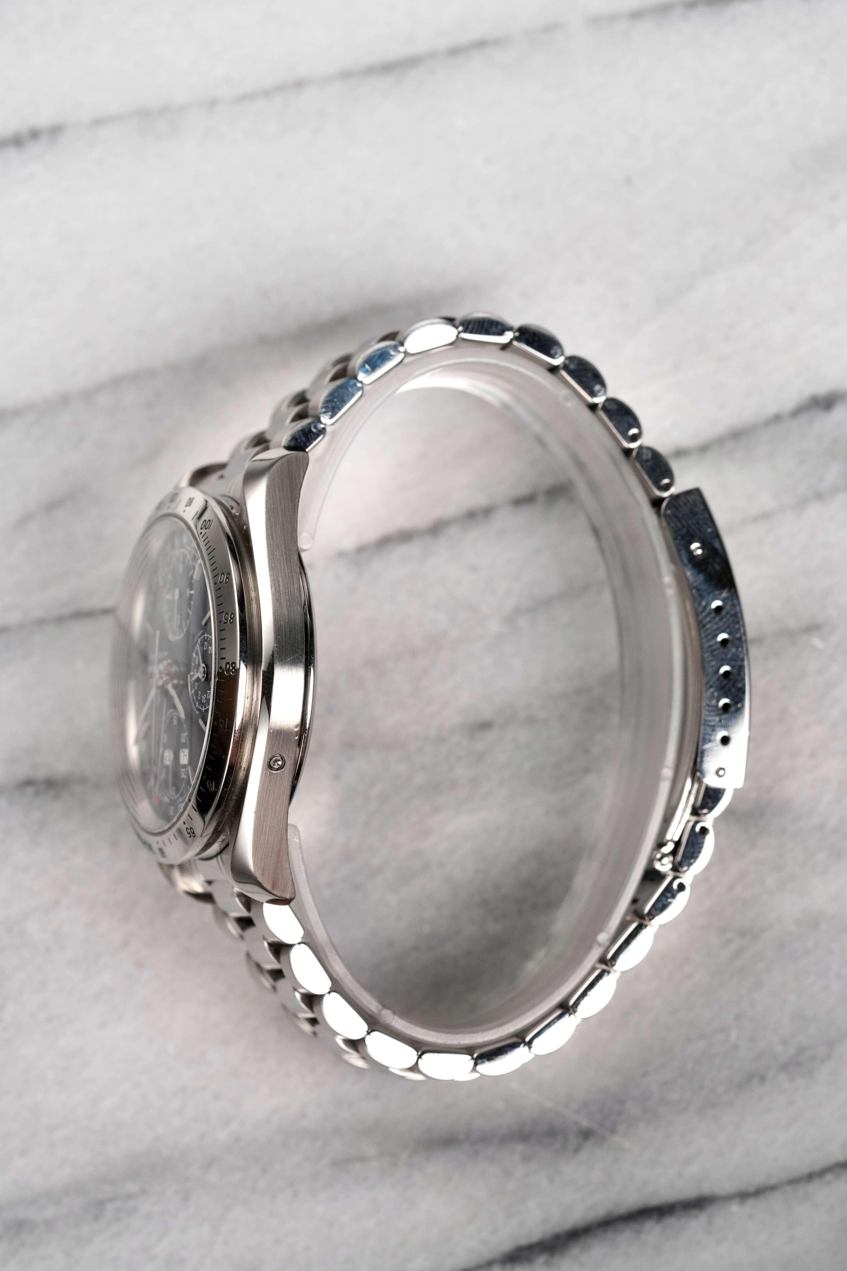 Women's or Men's Omega Speedmaster Triple Calendar Watch in Steel, 1990–2000s For Sale