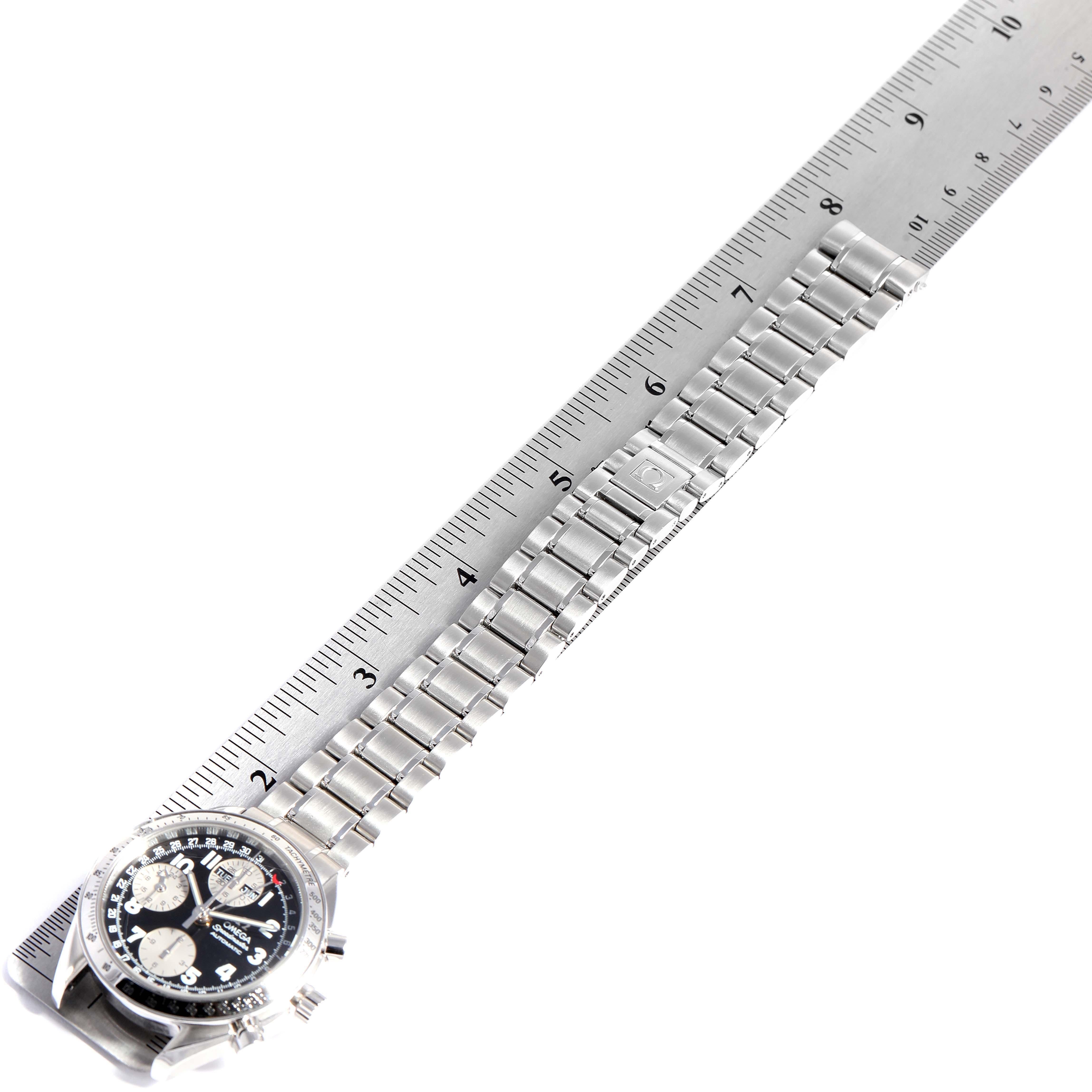 Omega Speedmaster Tripple Calendar Black Arabic Dial Watch 3523.51.00 For Sale 4