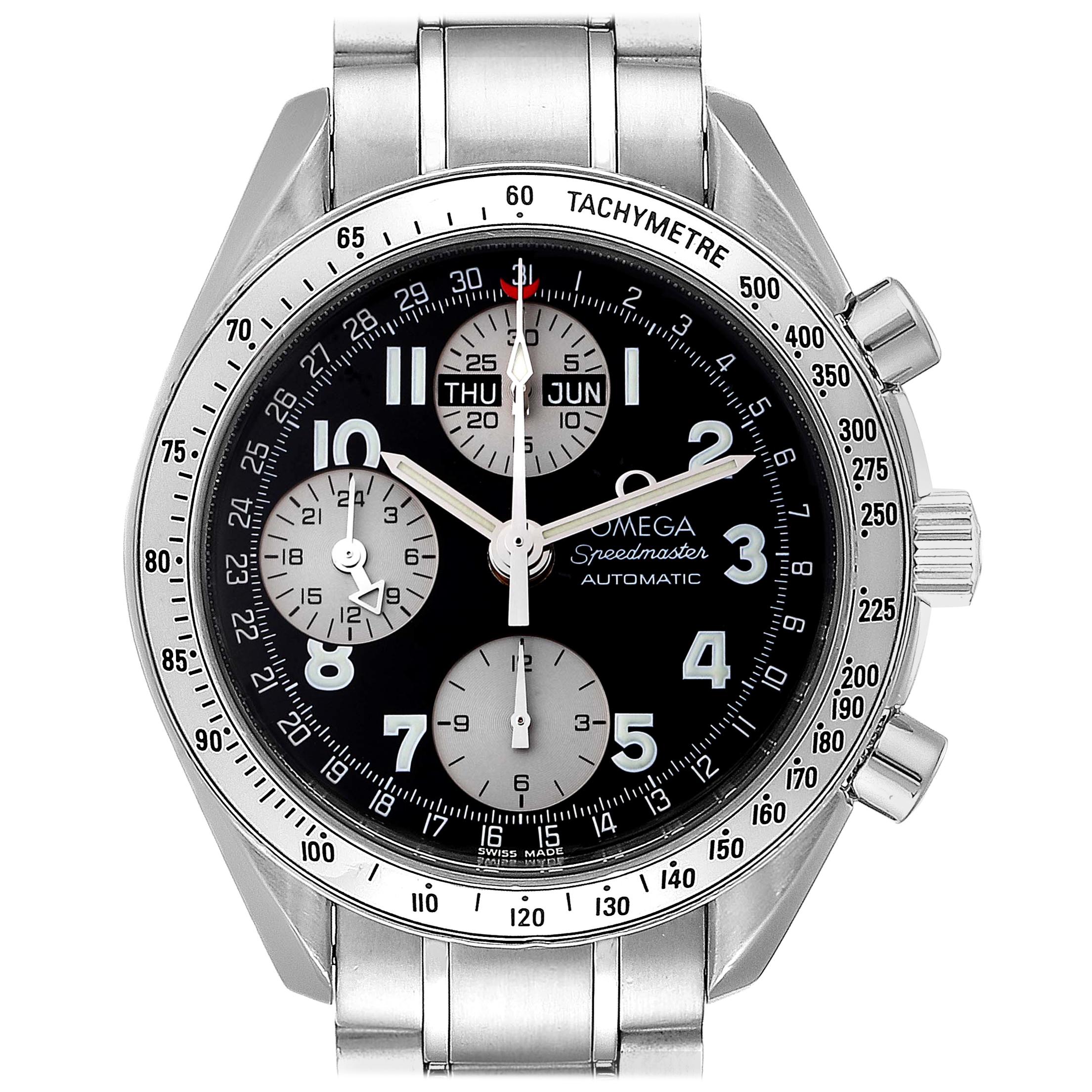 Omega Speedmaster Tripple Calendar Black Arabic Dial Watch 3523.51.00