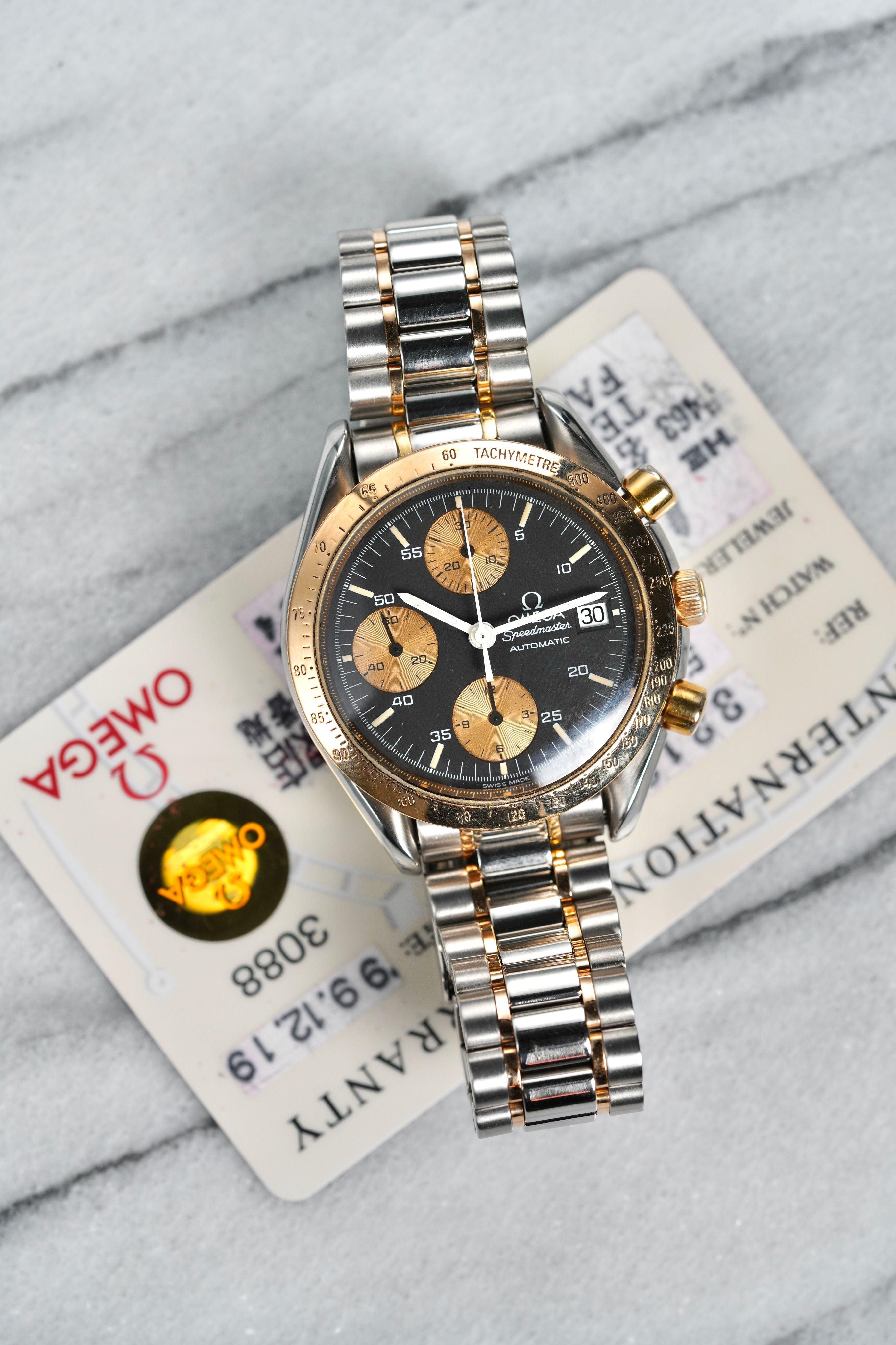 Omega Speedmaster Zweifarbige Uhr in Rose Gold, 1990er Jahre für Damen oder Herren im Angebot