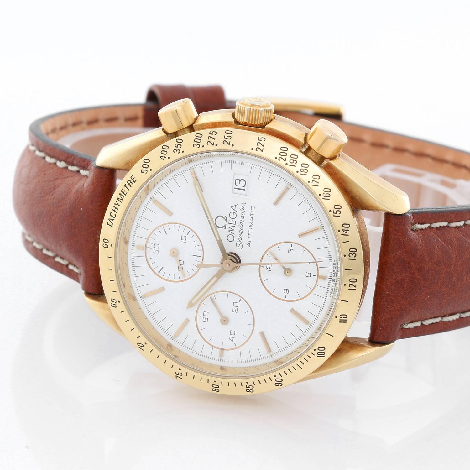 Omega Yellow Gold Speedmaster Automatic Wristwatch Ref 175 In Excellent Condition In Dallas, TX