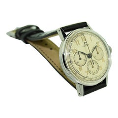 Omega Stainless Steel 3 Register Chronograph Manual Wind, circa 1940s
