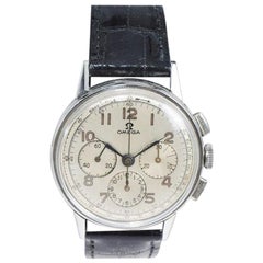 Omega Stainless Steel 3 Register Chronograph Manual Wind, circa 1940s