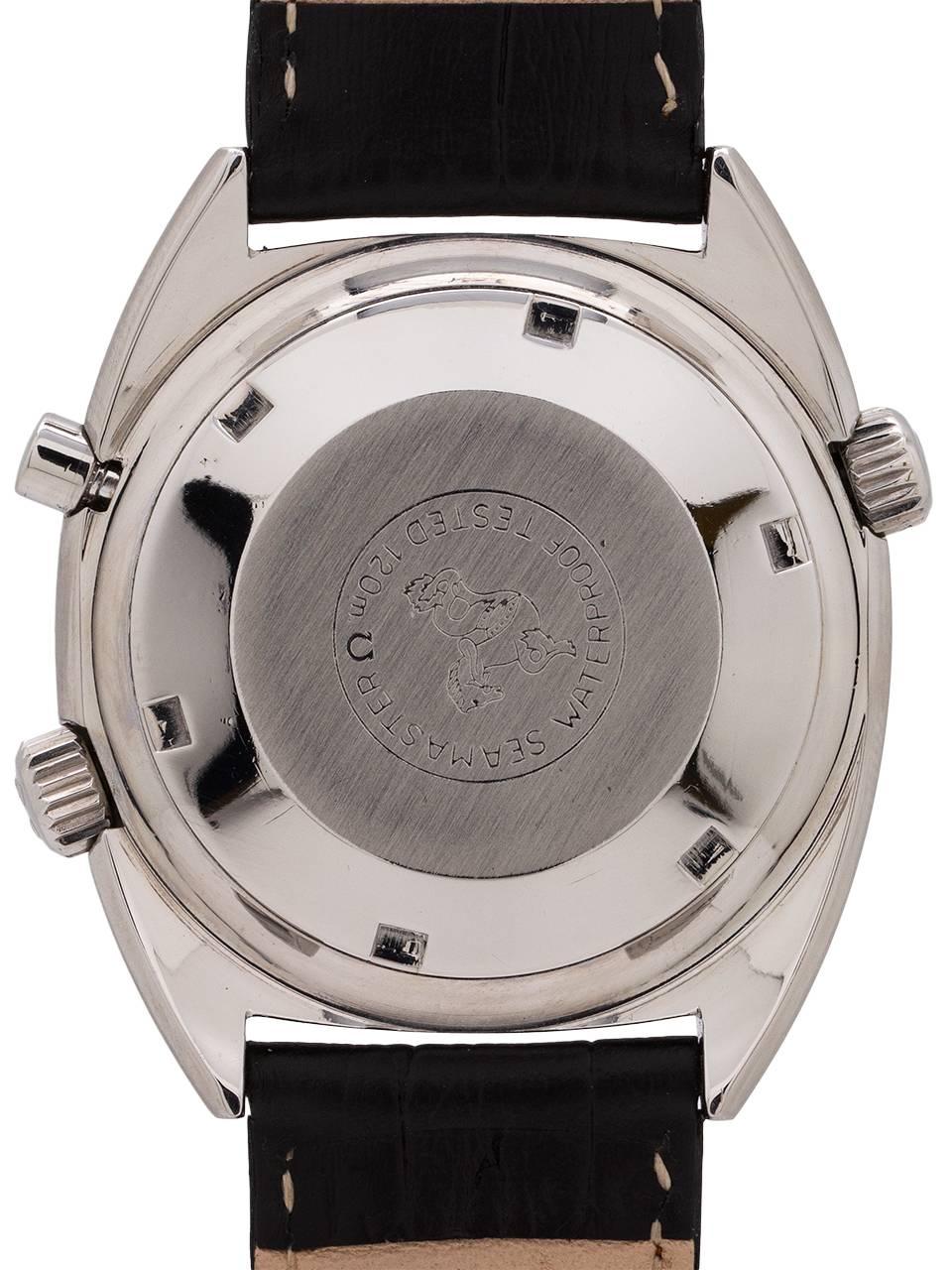 Men's Omega stainless steel Chronostop Seamaster wristwatch, circa 1970s
