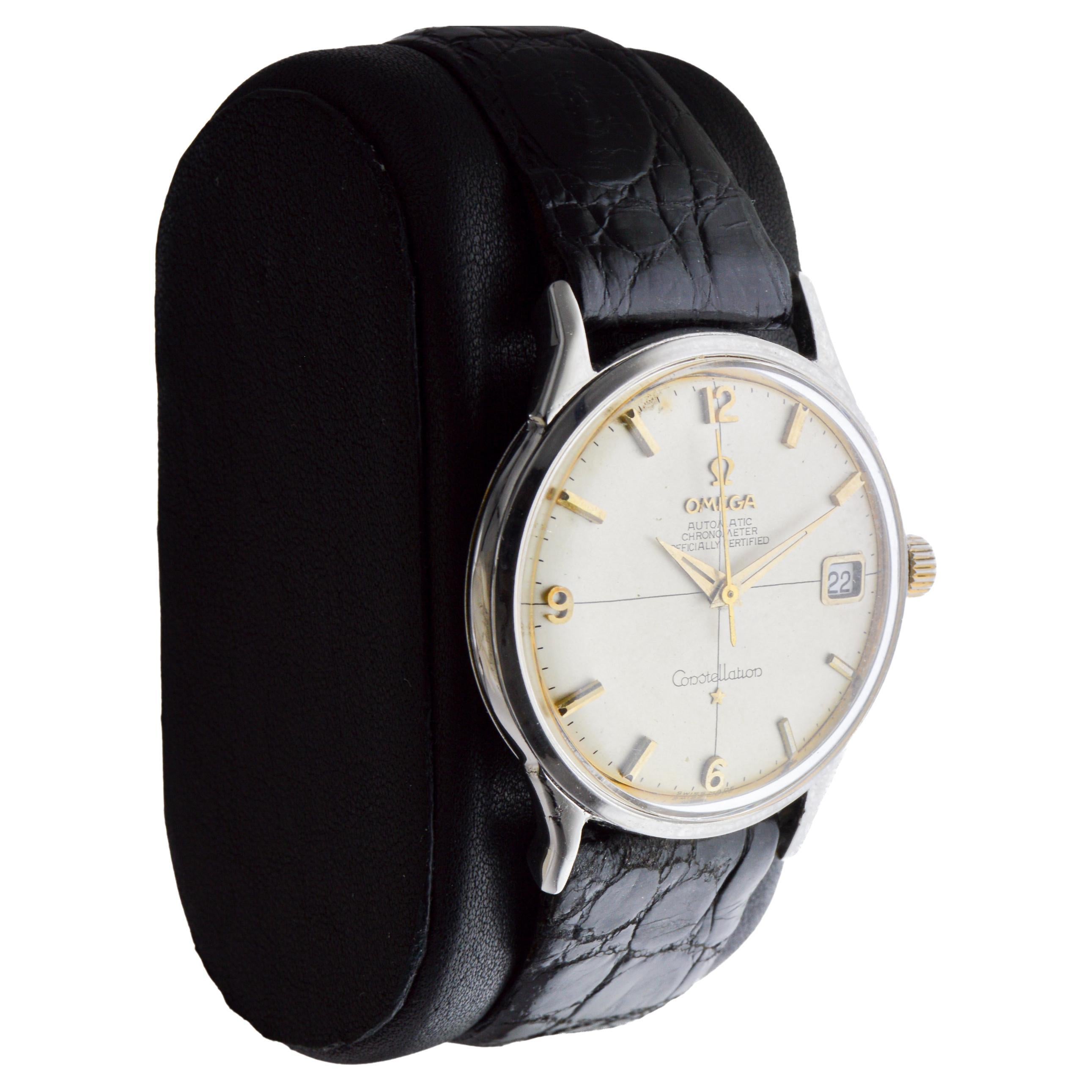 FABBRICA / CASA: Omega Watch Company
STILE / RIFERIMENTO: Serie Constellation 
METALLO / MATERIALE: Acciaio inossidabile
CIRCA / ANNO: 1950
DIMENSIONI: Lunghezza 40 