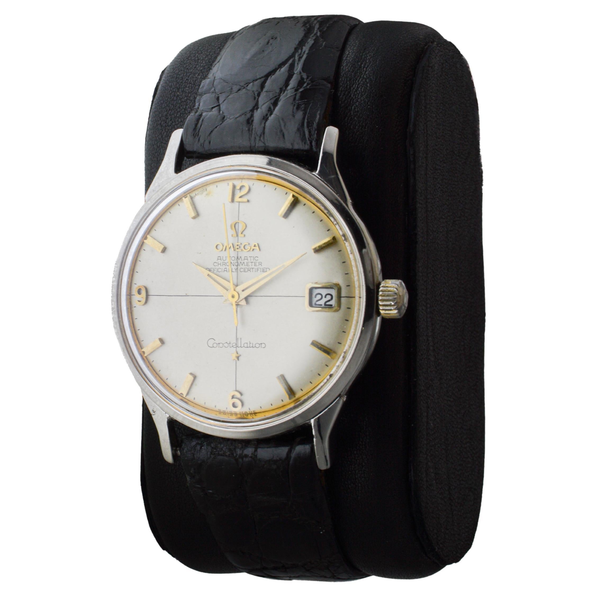 Orologio Omega Constellation Automatic in acciaio inossidabile degli anni '50 circa in vendita 1
