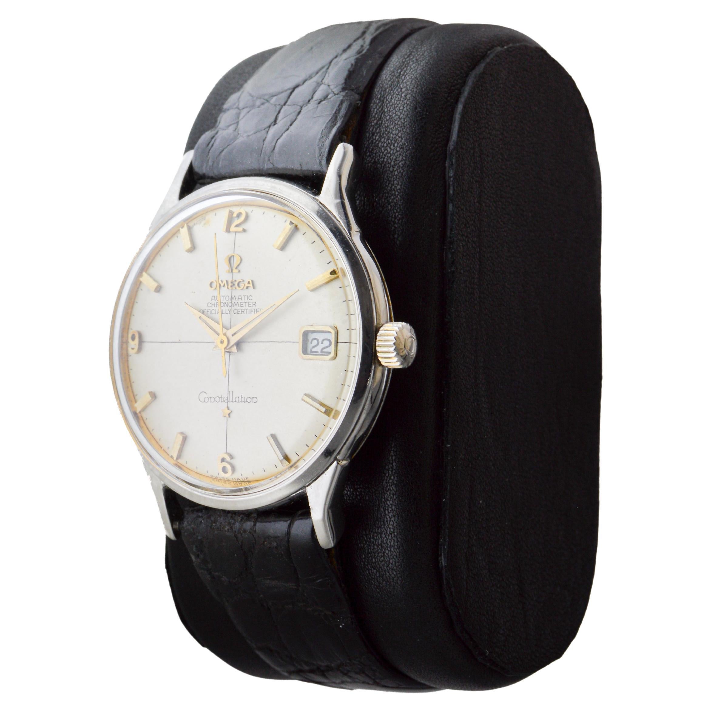 Orologio Omega Constellation Automatic in acciaio inossidabile degli anni '50 circa in vendita 2