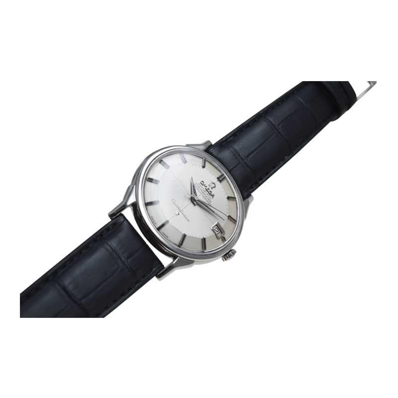 Art Deco Omega Stainless Steel Constellation Original Dial Automatic Watch For Sale