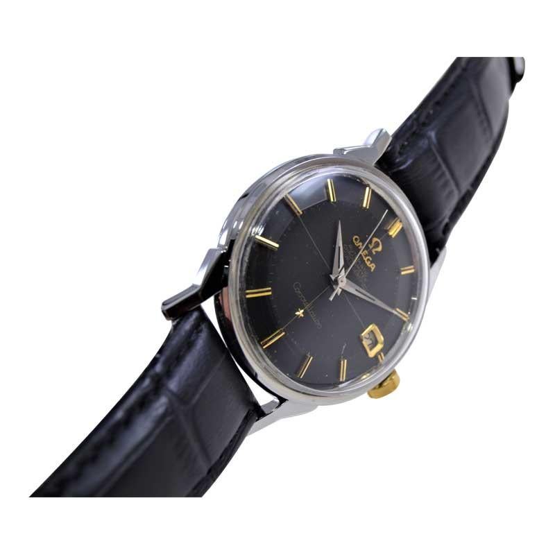 Omega Stainless Steel Constellation with Rare Original Black Gilt Dial from 1966 2