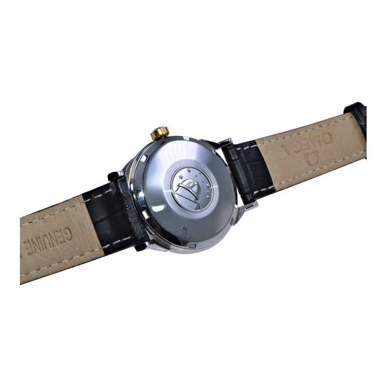 Omega Stainless Steel Constellation with Rare Original Black Gilt Dial from 1966 3