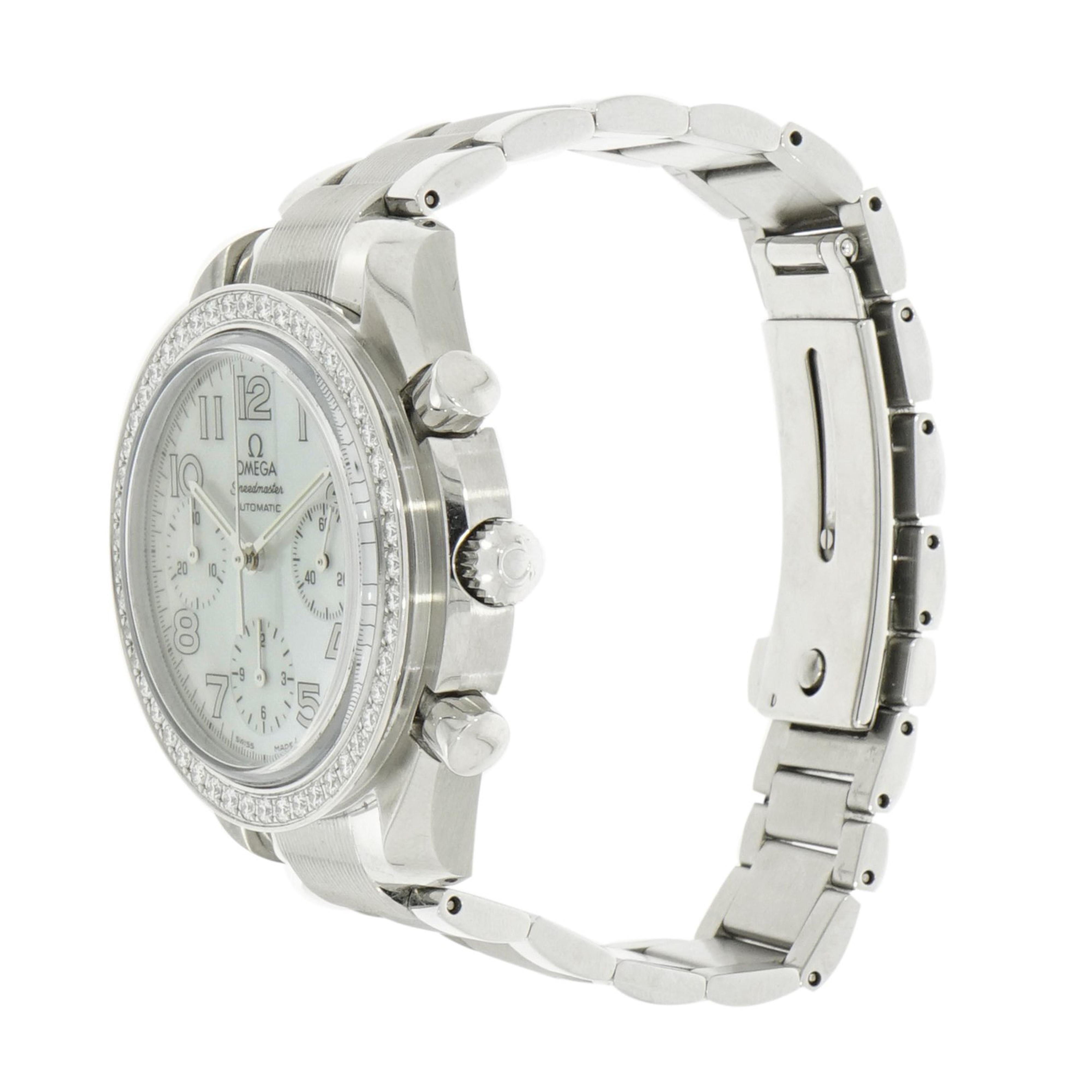 Omega  stainless steel Diamond Bezel self-winding Bracelet Wristwatch In Excellent Condition In Greenwich, CT