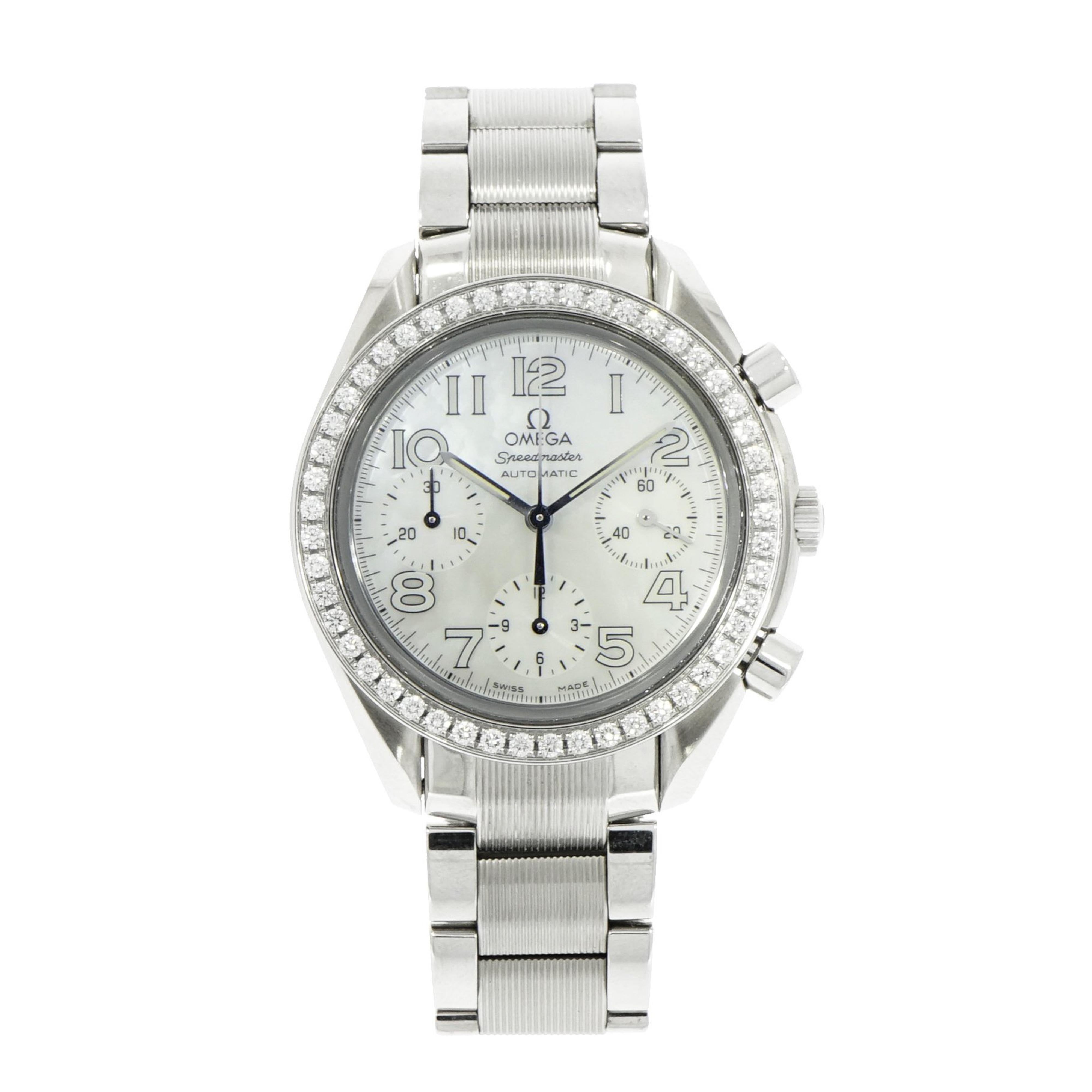 Omega  stainless steel Diamond Bezel self-winding Bracelet Wristwatch