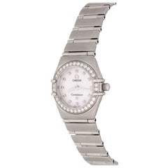 Omega Stainless Steel Diamond Constellation My Choice Quartz Wristwatch