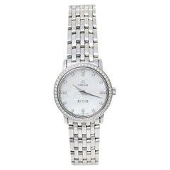 Omega Stainless Steel Diamonds De Ville 695.104 Women's Wristwatch 27 mm