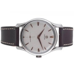 Omega Stainless Steel Honeycomb Dial Manual Wind Wristwatch