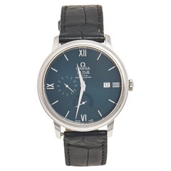 Omega Stainless Steel Leather De Ville 424.13.40.21.03.001 Men's Wristwatch 39mm