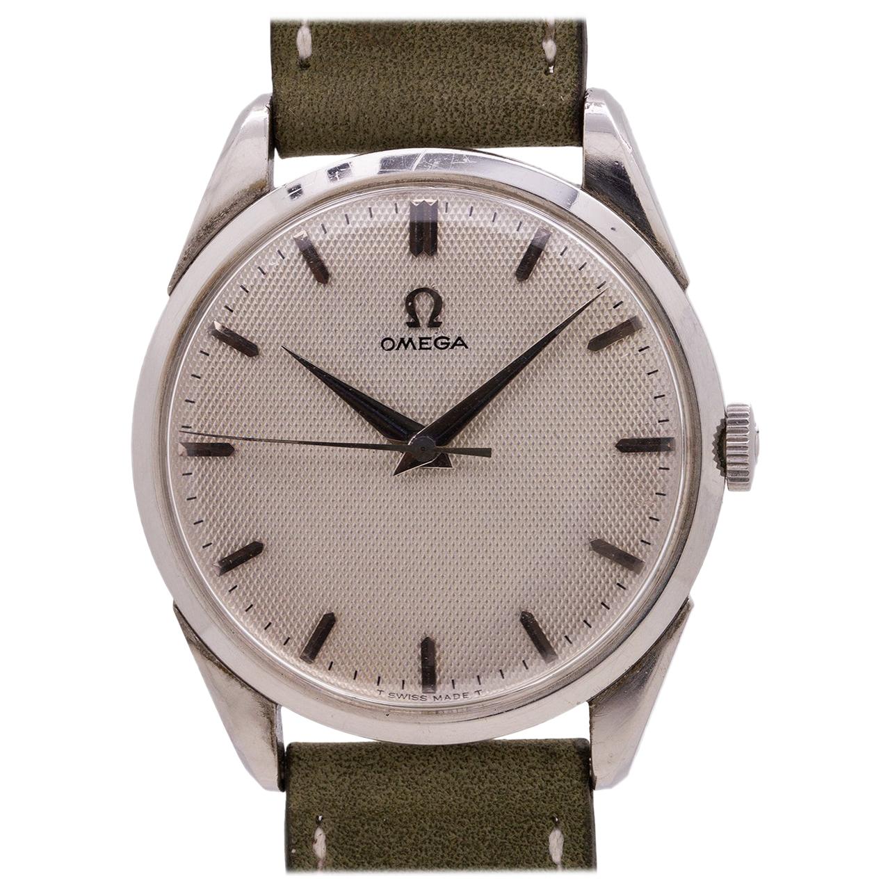 Omega Stainless Steel Manual Wind ref# 2910-3SC, circa 1956 For Sale