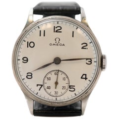 Omega  Stainless Steel Manual Wind Wristwatch, 1930s