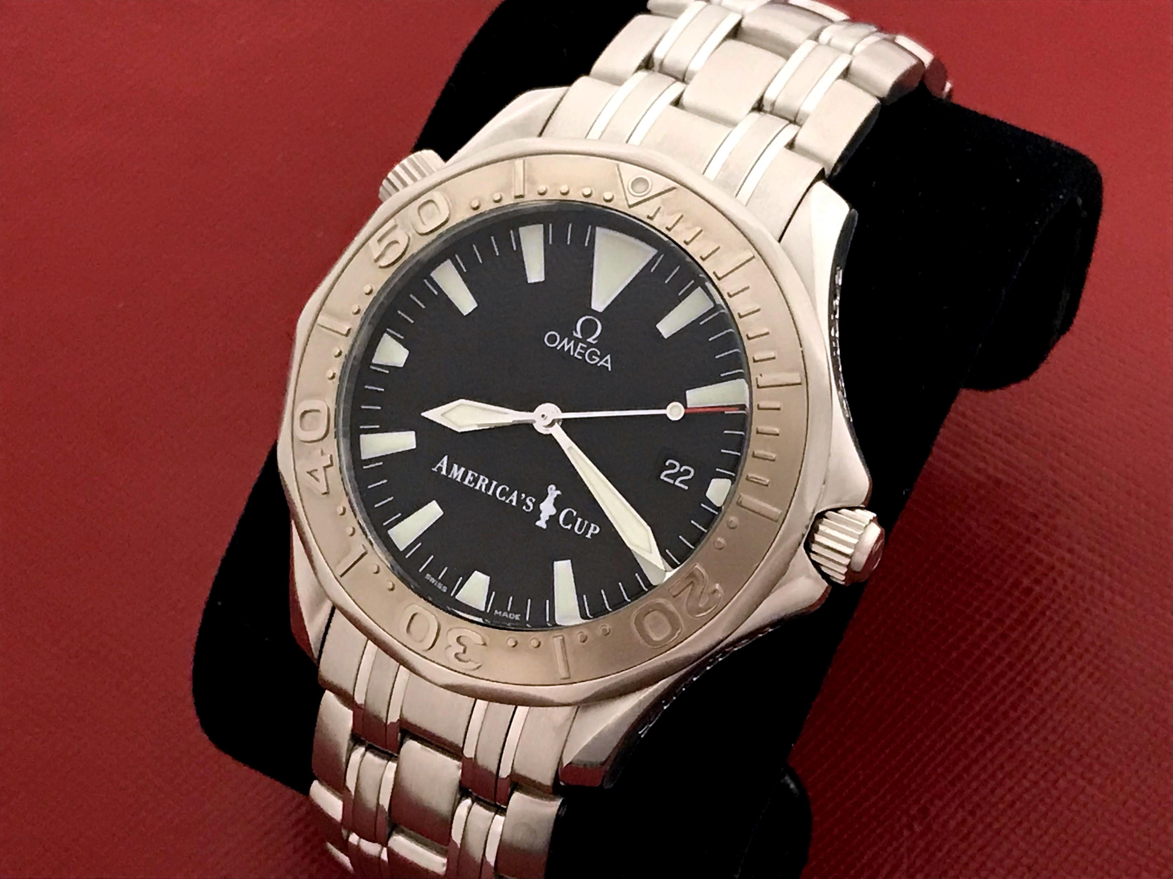 Omega Stainless Steel Seamaster America's Cup Automatic Wristwatch In Excellent Condition In Dallas, TX