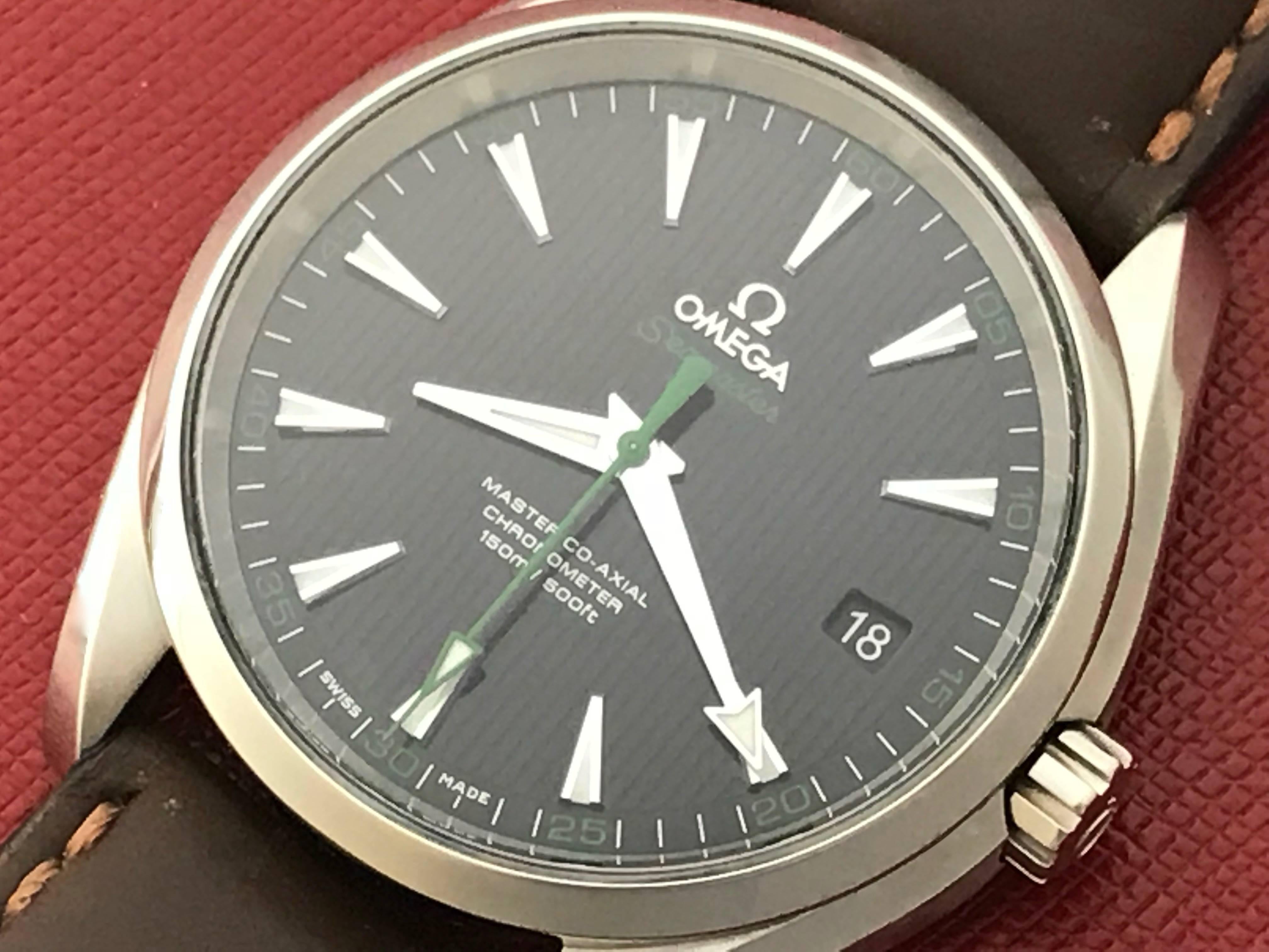 Omega Mens Seamaster Aqua Terra Ref 231.13.42.21.01.004 wrist watch, certified pre-owned and ready to ship.  Master Co-Axial - Omega In-House Automatic Winding Movement Caliber 8500 with date, and Approximate 60 Hour Power Reserve. Stainless Steel
