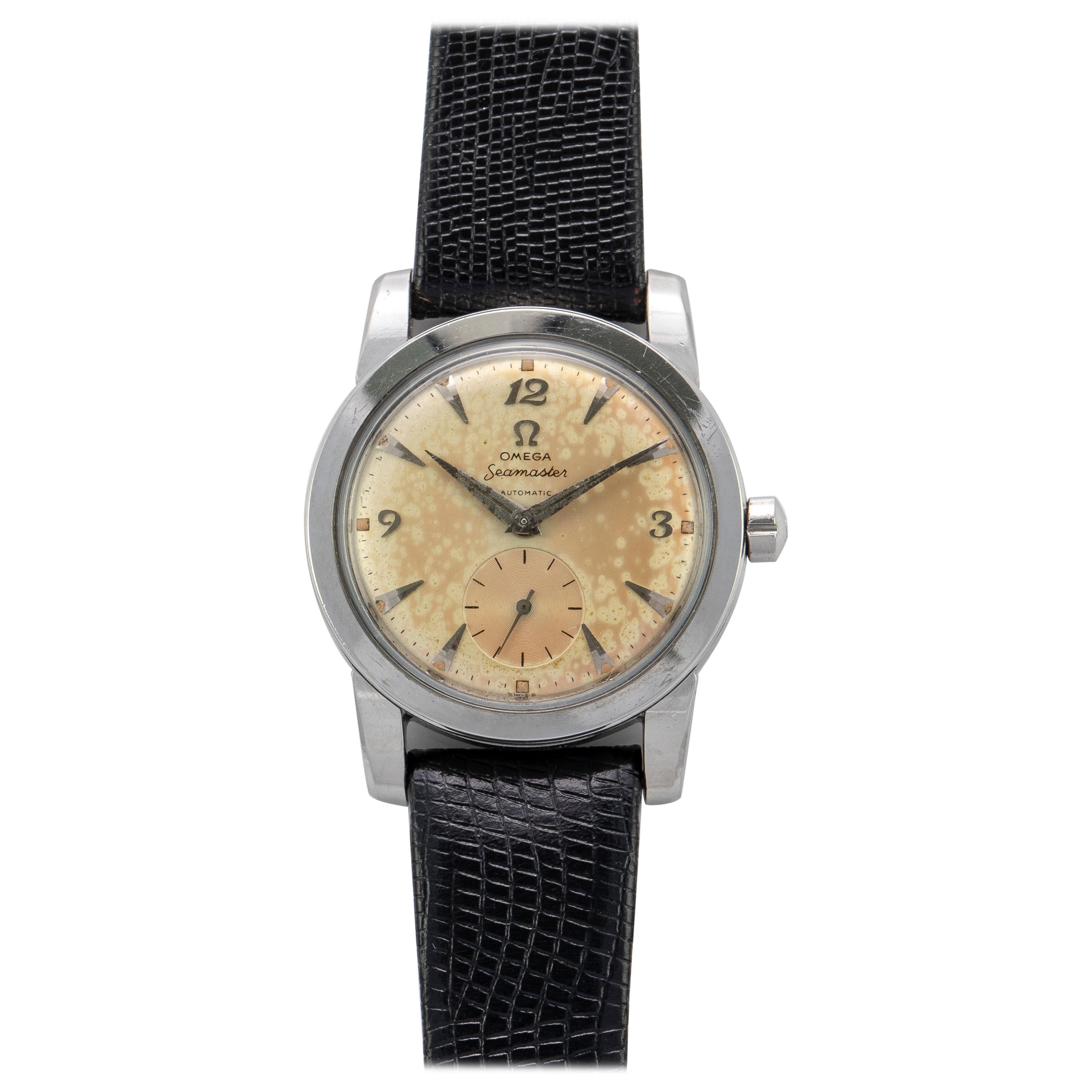Omega Stainless Steel Seamaster Automatic Wristwatch, 1950s For Sale