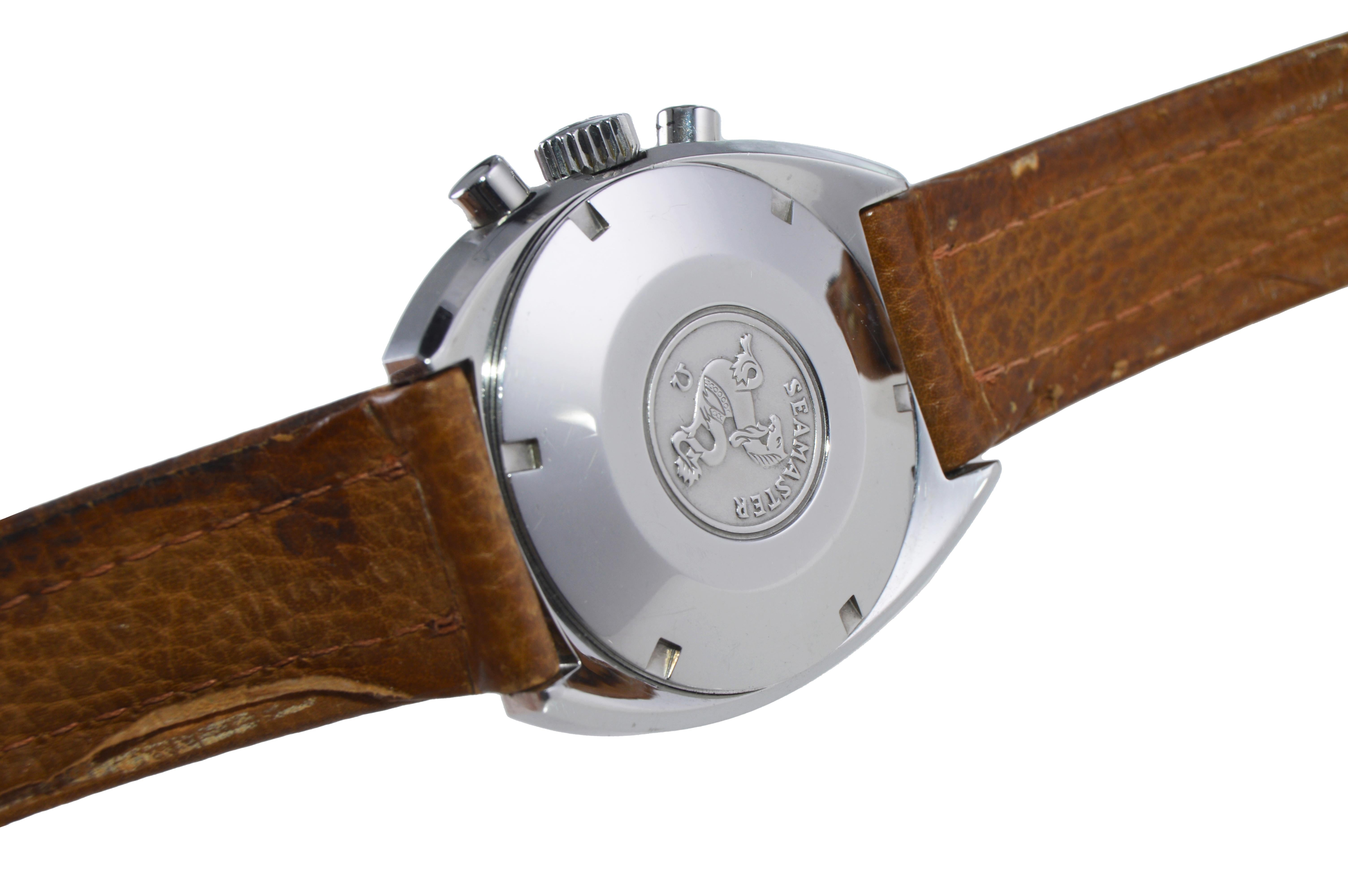 Omega Montre à chronographe Seamaster Cal 321 manuelle en acier inoxydable, années 1960 5