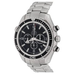 Omega Stainless Steel Seamaster Planet Ocean Chronograph Automatic Wristwatch