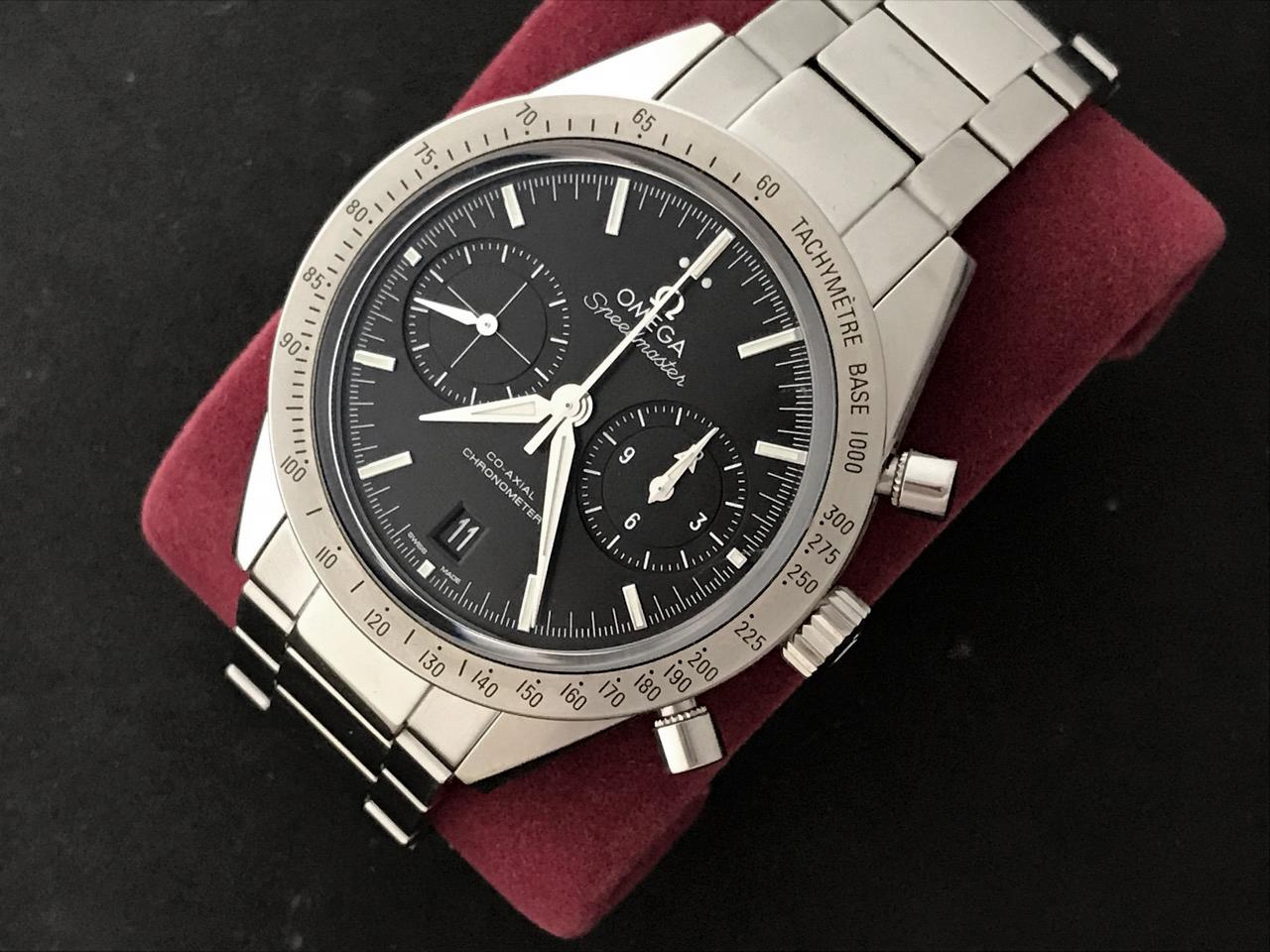 Omega Speedmaster Chronograph Men's stainless steel Model 331.10.42.51.01.001. Omega in House Caliber 9300 Automatic Winding with Date - Co-Axial Chronometer with 60 Hours Power Reserve. Stainless Steel case with steel Tachymeter bezel and