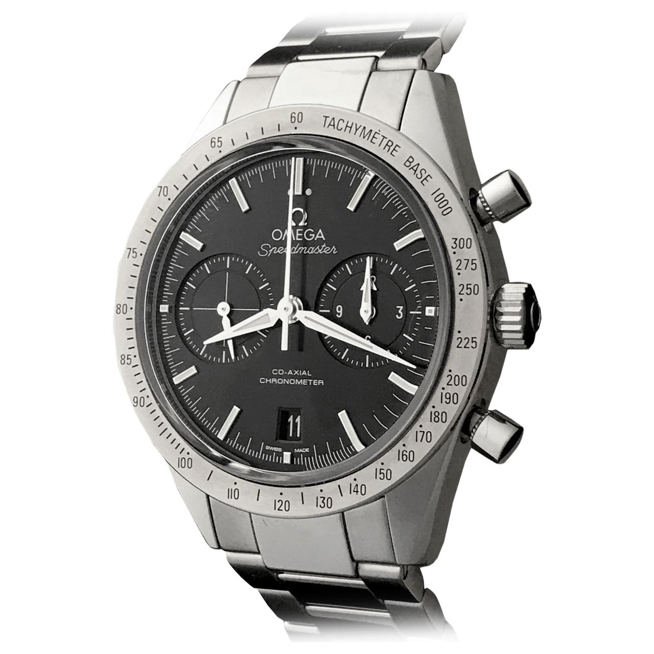 Omega Stainless Steel Speedmaster Chronograph Co-Axial Automatic Wristwatch