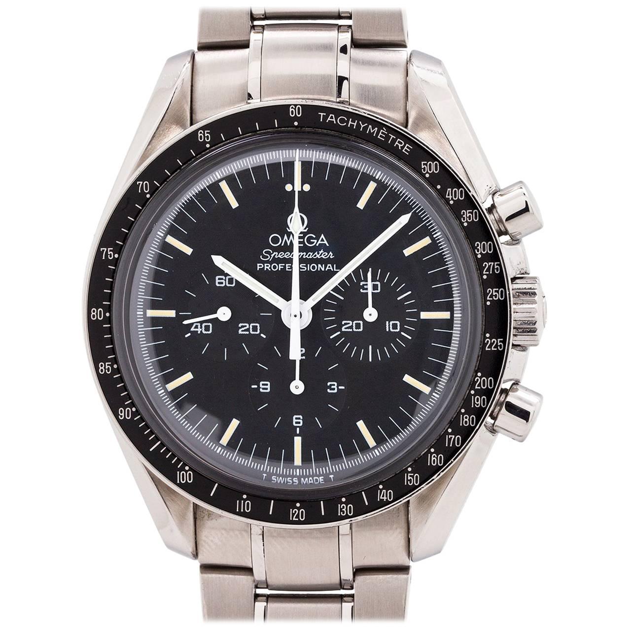 Omega stainless steel Speedmaster Man on the Moon manual wristwatch, c1997