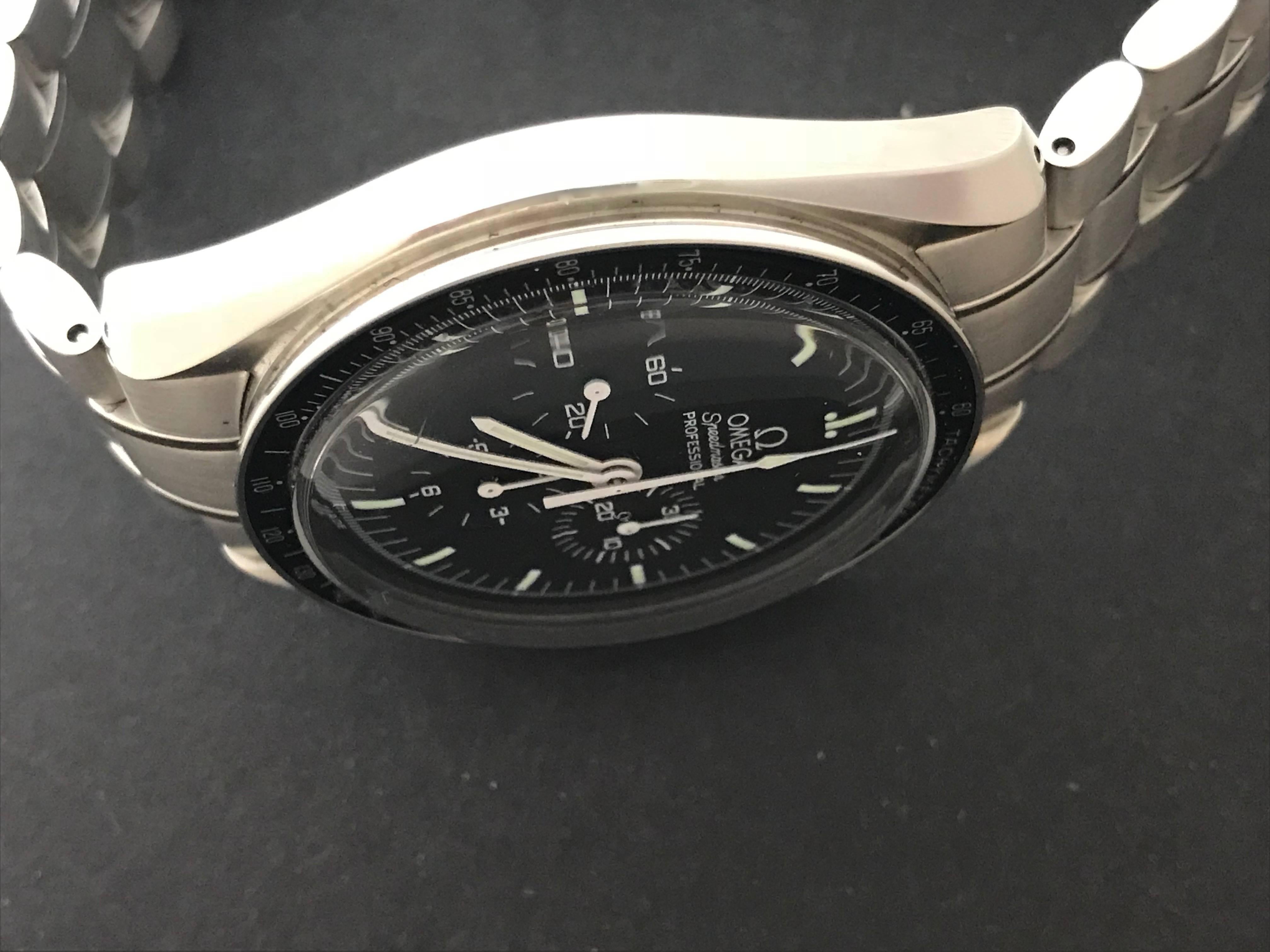 Omega Stainless Steel Speedmaster Professional Chronograph Manual Wristwatch In New Condition In Dallas, TX