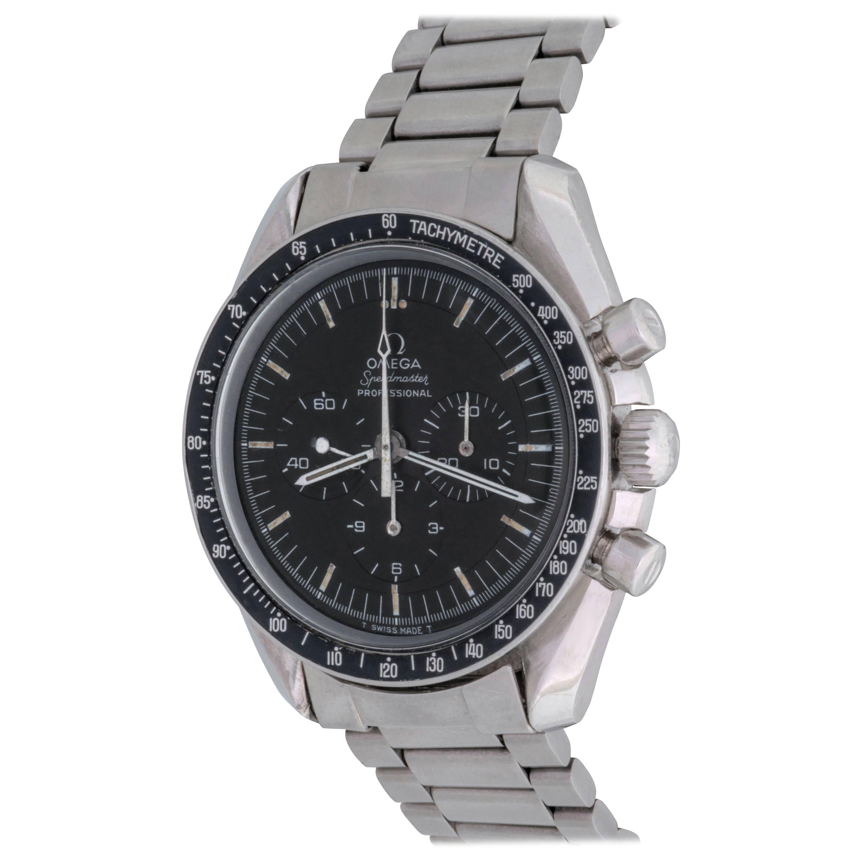 Omega Stainless Steel Speedmaster Professional Chronograph Manual Wristwatch For Sale